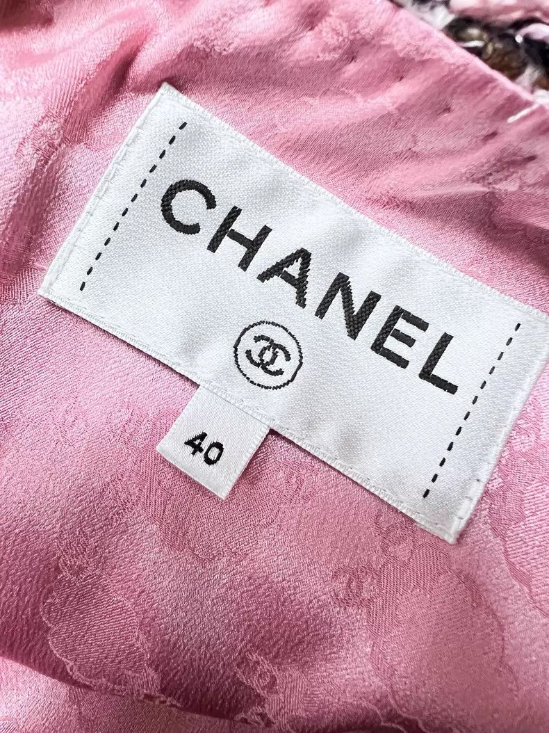 Chanel Chanel Pink and gray mixed color tweed long-sleeved puff s Size S / US 4 / IT 40 - 4 Thumbnail