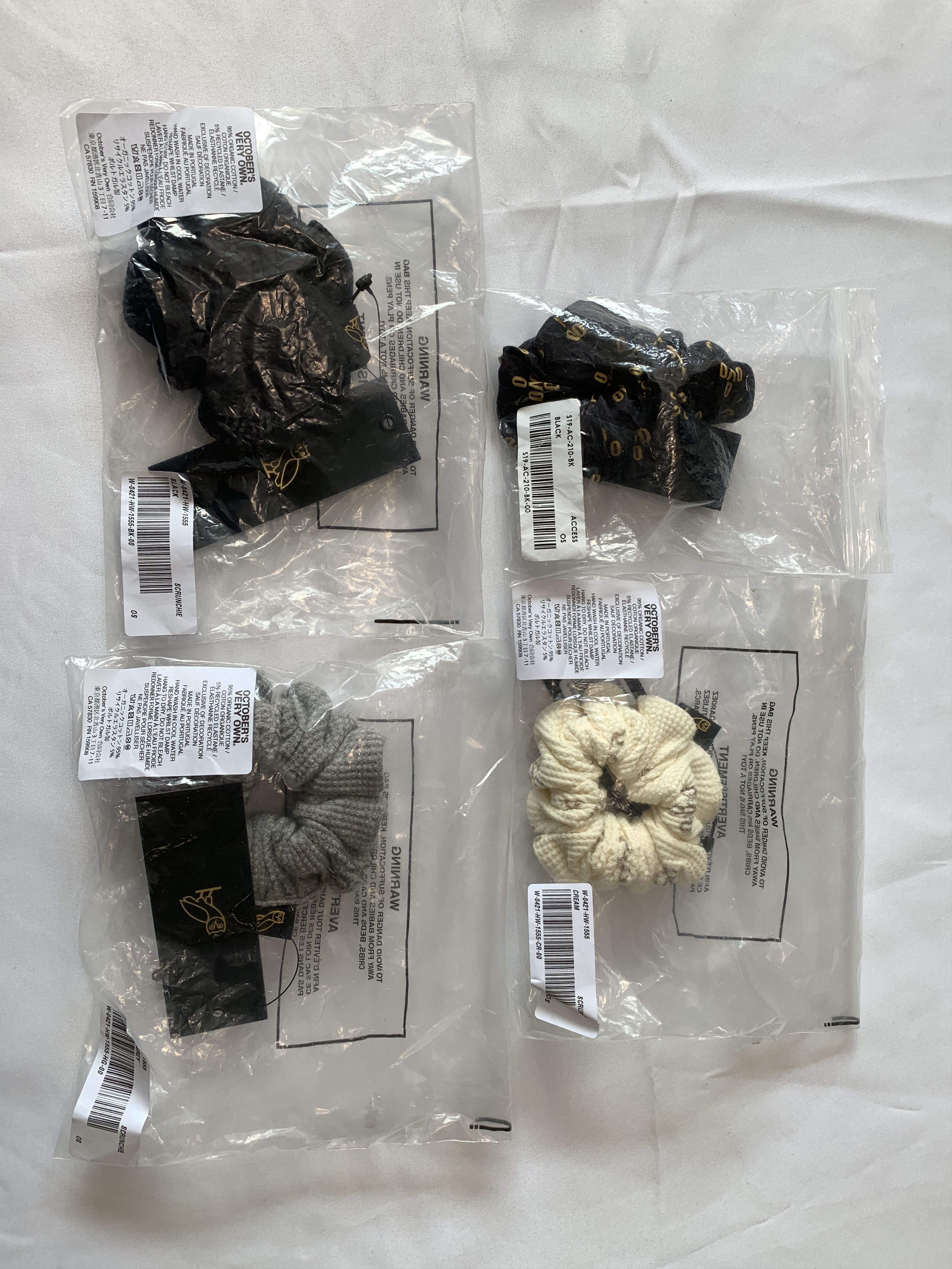 Drake OVO Womens Silk Monogram Hair Scrunchies Bundle x4 Size ONE SIZE - 5 Thumbnail