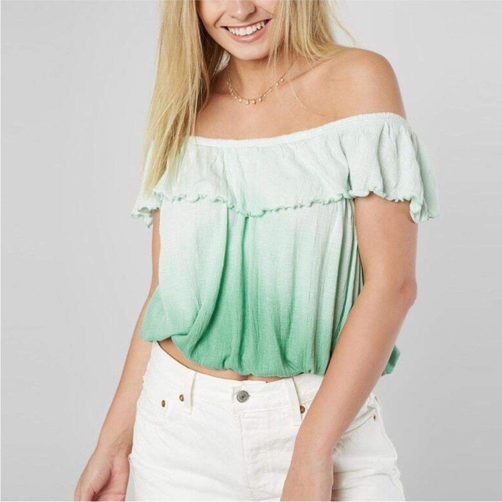 Free People Free People Cora Lee Off the Shoulder Ombré Top, EUC, Medium Size M / US 6-8 / IT 42-44 - 1 Thumbnail