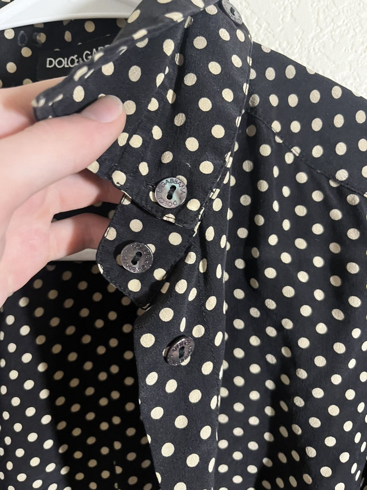 Dolce & Gabbana Dolce Gabbana Polka Dot Silk Shirt Size US S / EU 44-46 / 1 - 3 Thumbnail