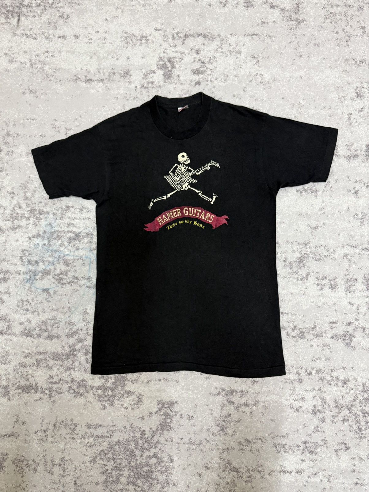 Vintage Vintage 90s HAMER GUITARS TONE TO THE BONE Tshirt Size US L / EU 52-54 / 3 - 3 Thumbnail