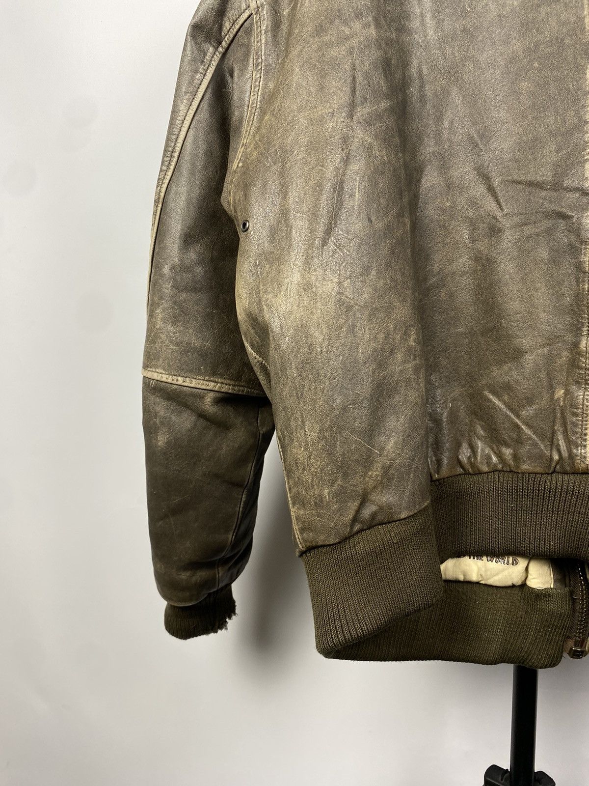 Vintage 🪖VINTAGE FRIEDRICH Aviator BROWN Leather Bomber Jacket Size US M / EU 48-50 / 2 - 19 Thumbnail