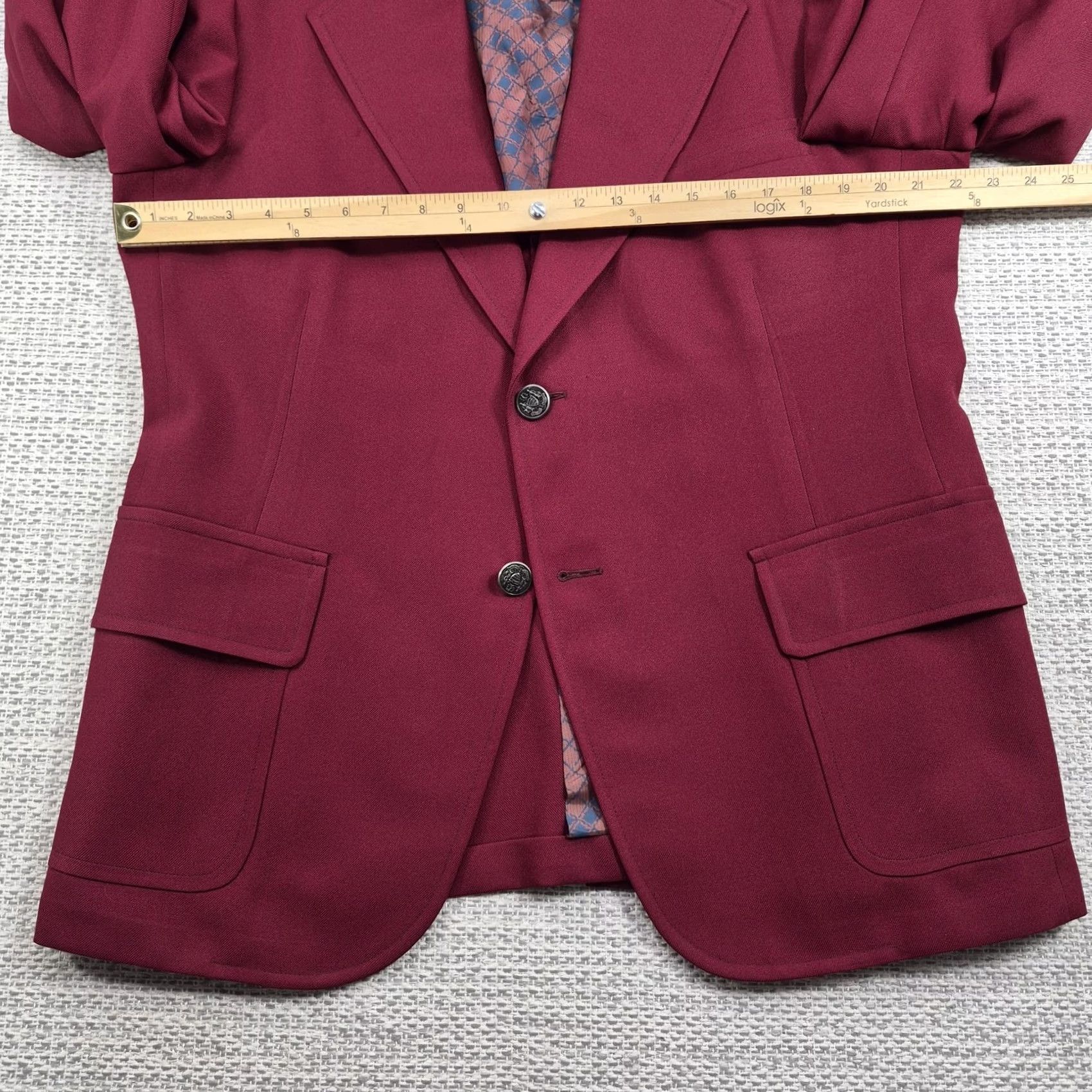 JCPenney VINTAGE Towncraft Blazer Mens 44 Red Two Button Notch Lapel 2 Piece Jacket JC Penney Shirt? Size 44R - 4 Thumbnail