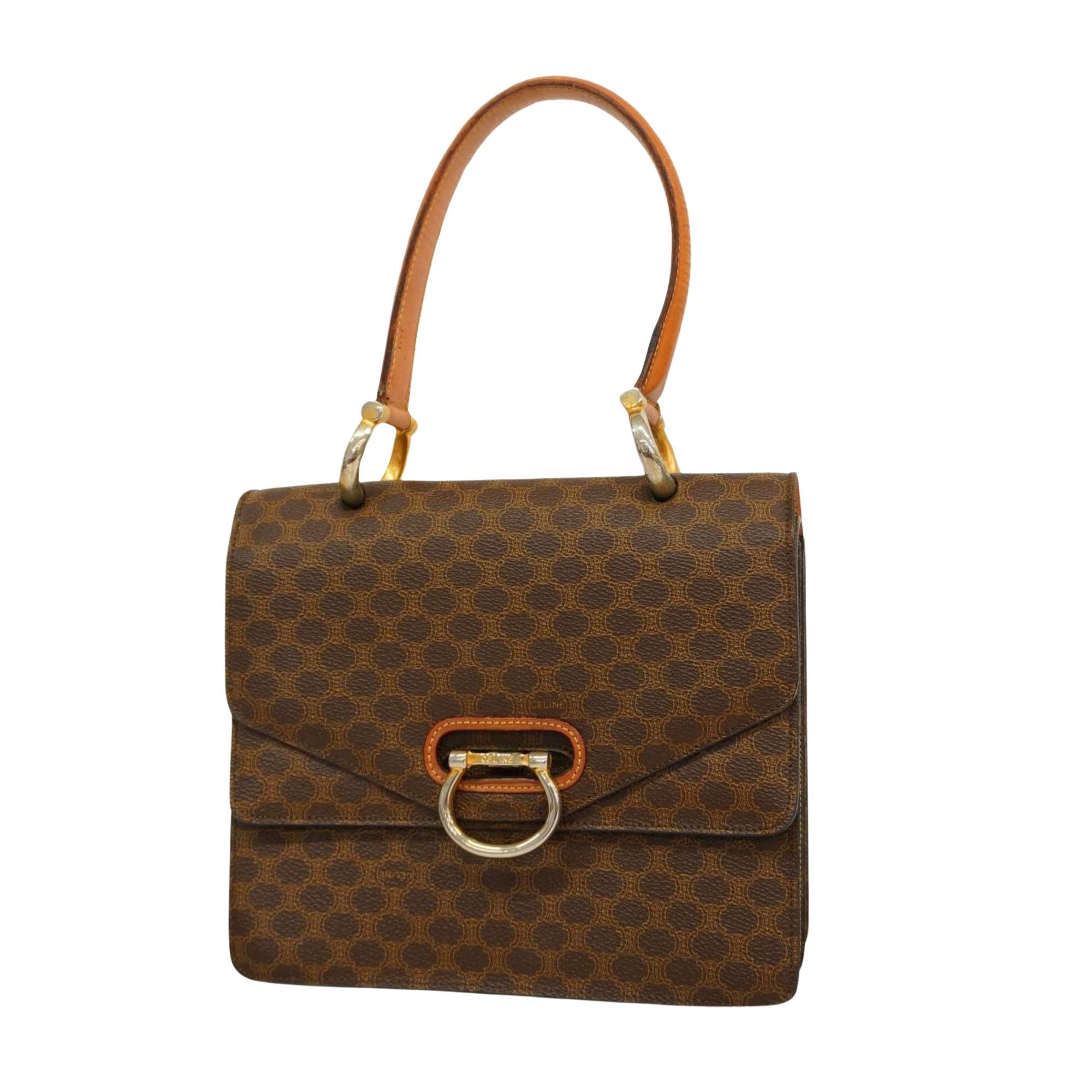image of Celine Céline Gancini Handbag in Brown, Women's