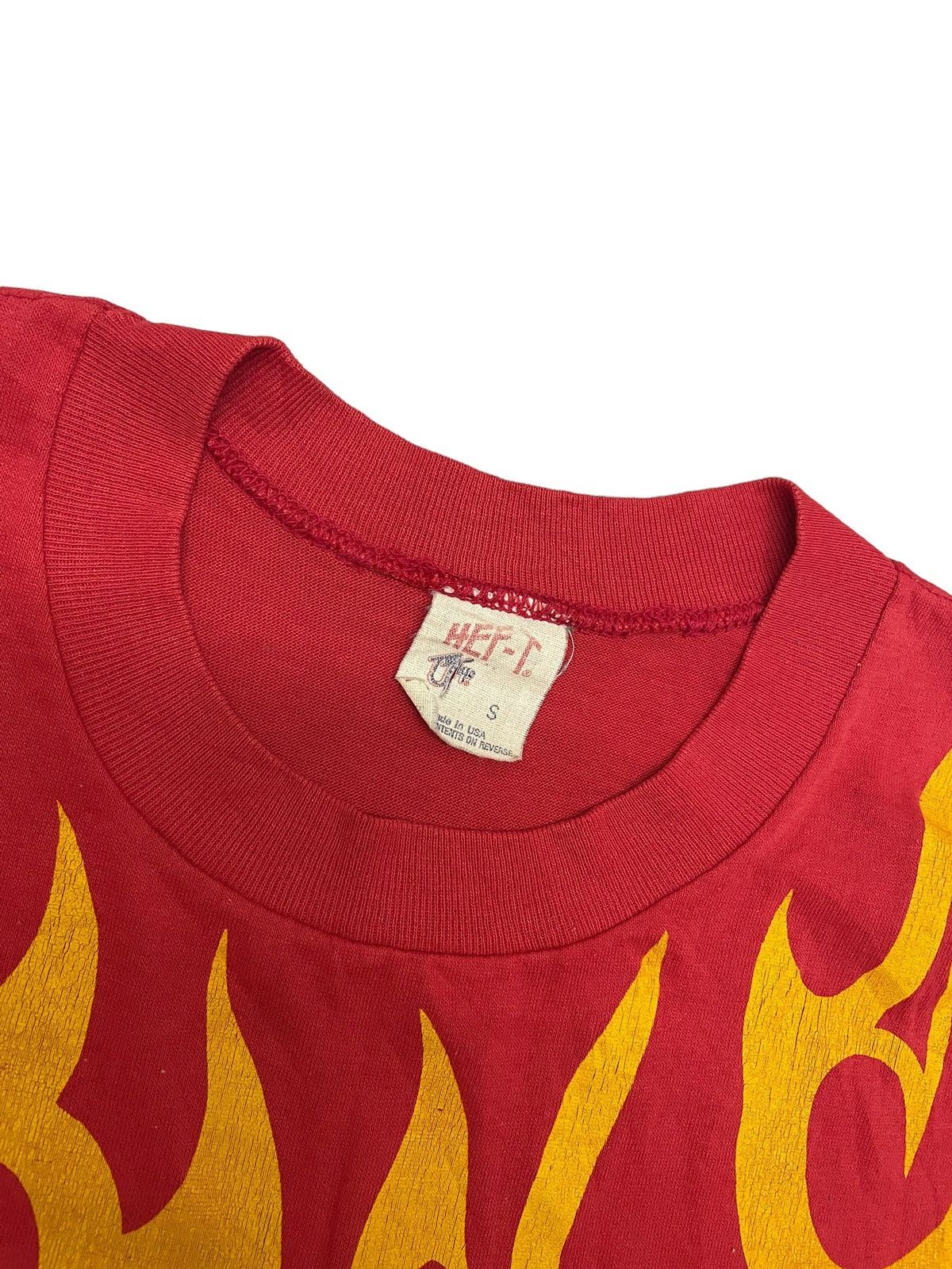 Vintage VINTAGE 80s RED FLAME LONGSLEEVE T-SHIRT Size US S / EU 44-46 / 1 - 2 Thumbnail
