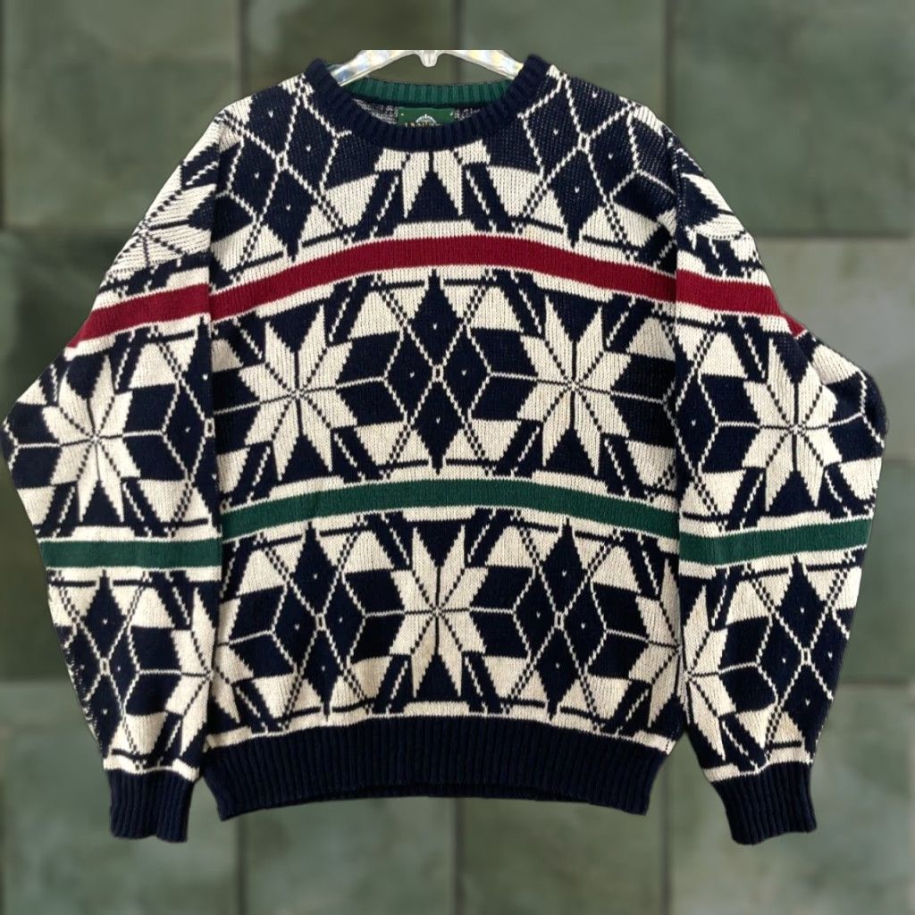 Jantzen Jantzen Sweater Mens Large Geometric Grandpa Dad Vintage Cosby Size US L / EU 52-54 / 3 - 1 Thumbnail