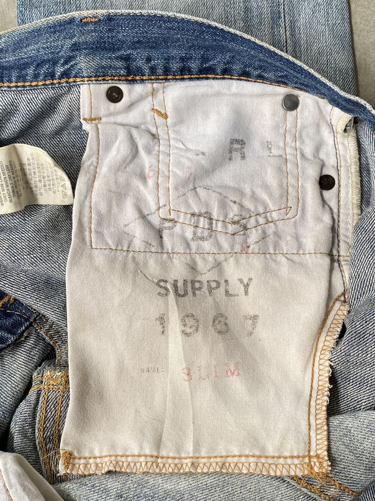 Ralph Lauren × Vintage THRASHED Mud Wash Ralph Lauren Destroyed Jeans Size US 32 / EU 48 - 13 Thumbnail