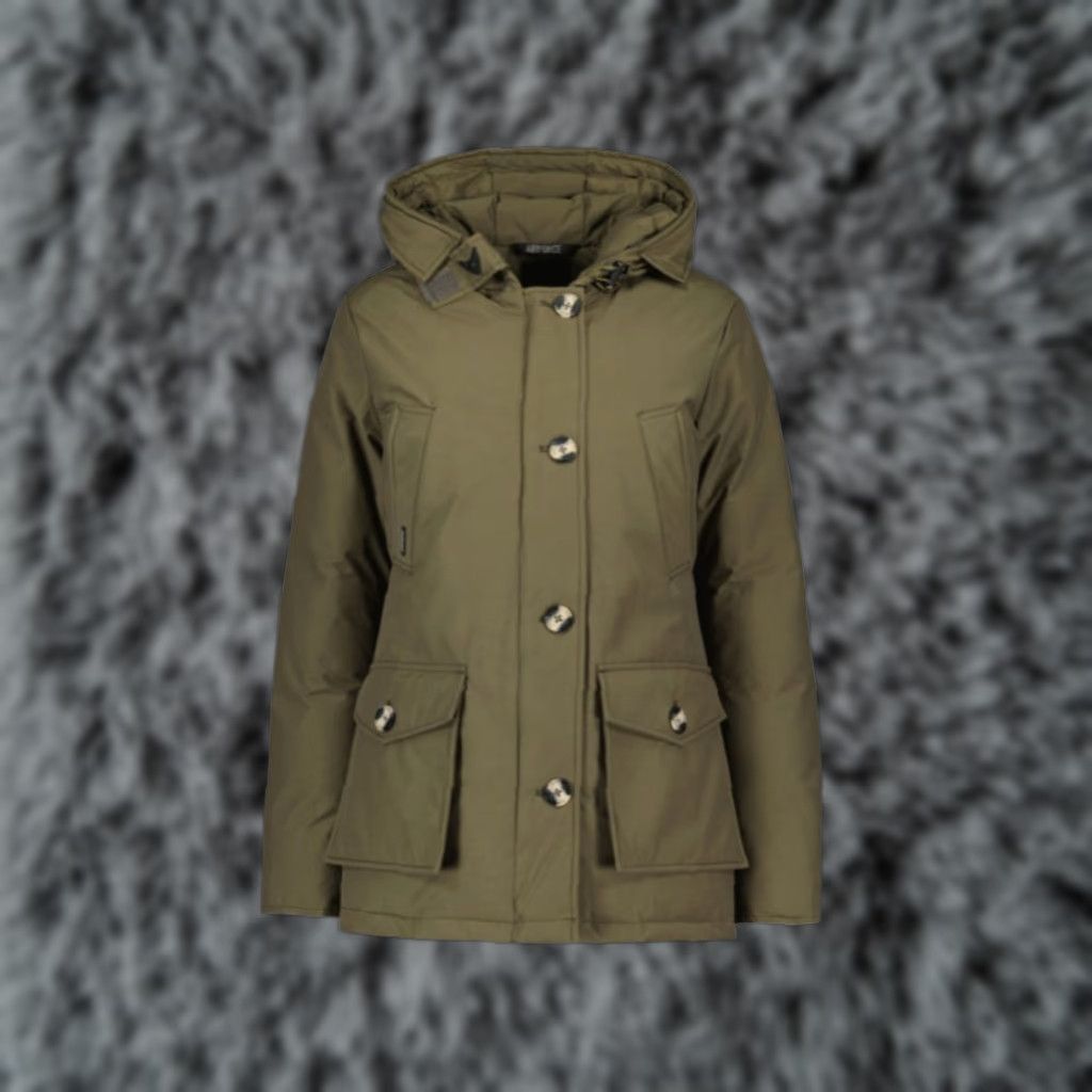 Vintage Woolrich Arctic Parka Womens Jacket Down Hooded 4 Pocket Nylon Canvas Green Winter Medium Regular Size M / US 6-8 / IT 42-44 - 1 Thumbnail