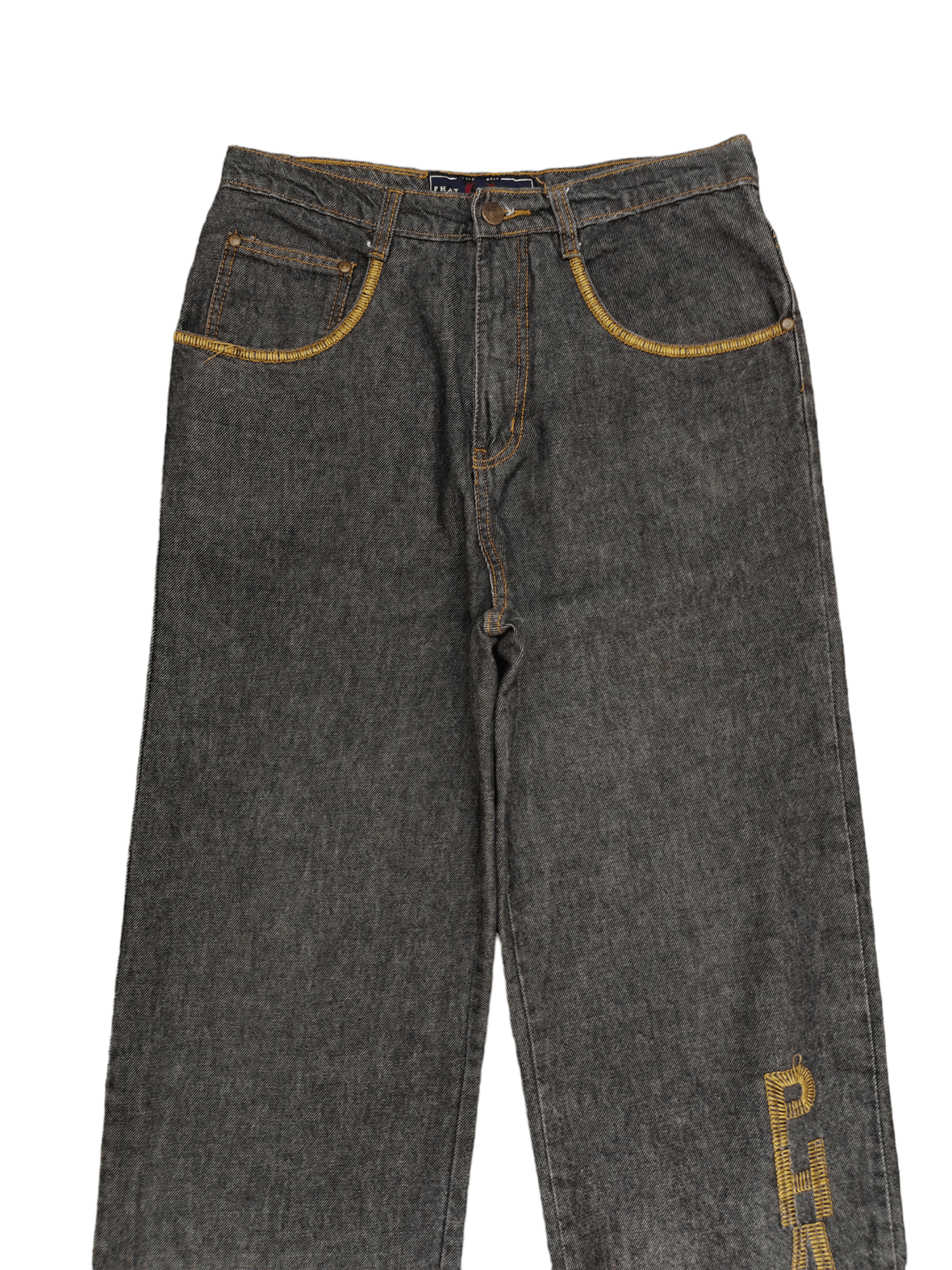 Phat Farm Baggy Jeans Phat Farm Embroidered Spell Out Denim Wide Leg Size US 30 / EU 46 - 2 Thumbnail