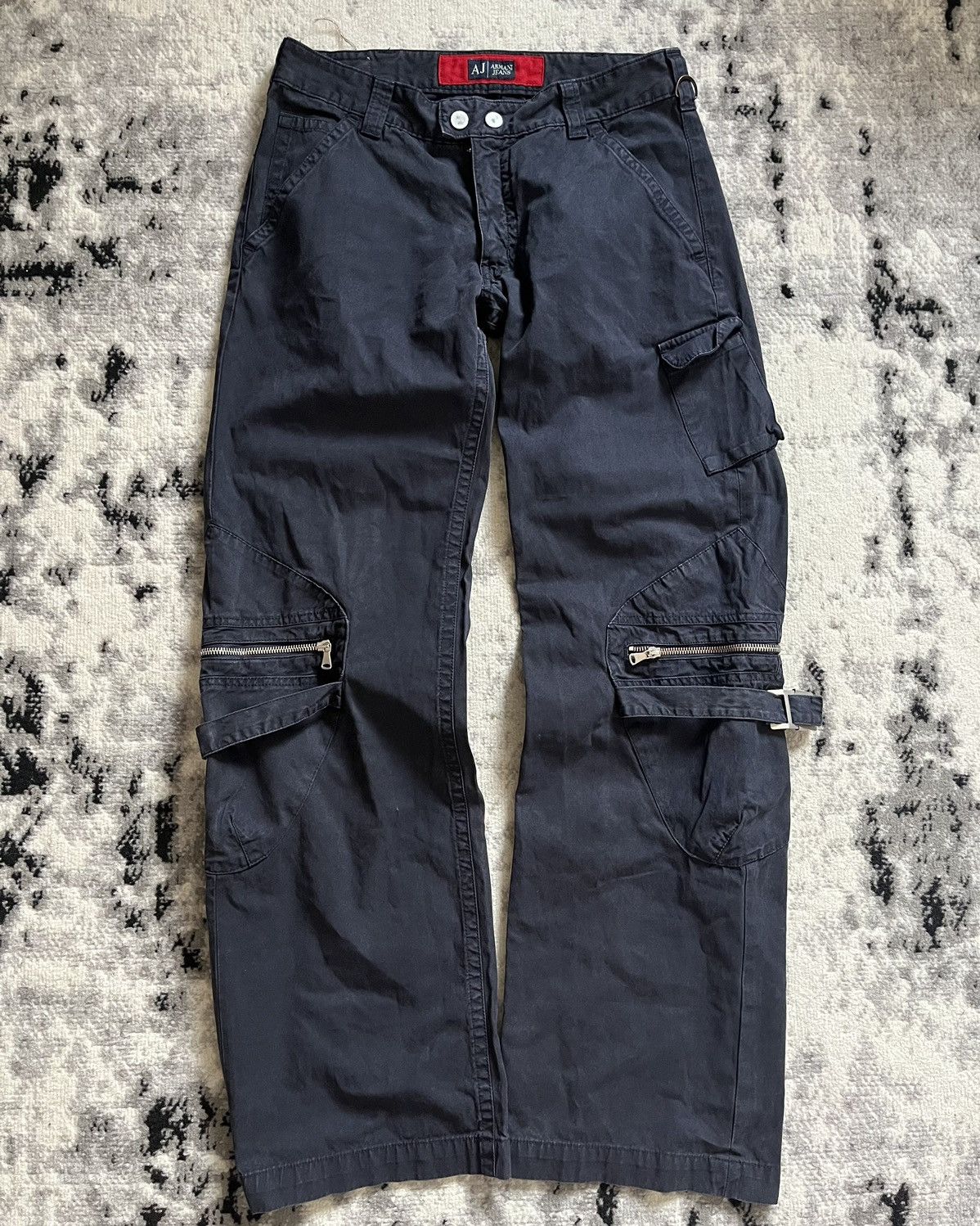 image of Archival Clothing x Armani 00S Armani Navy Bondage Cargo Pants, Men's (Size 31)