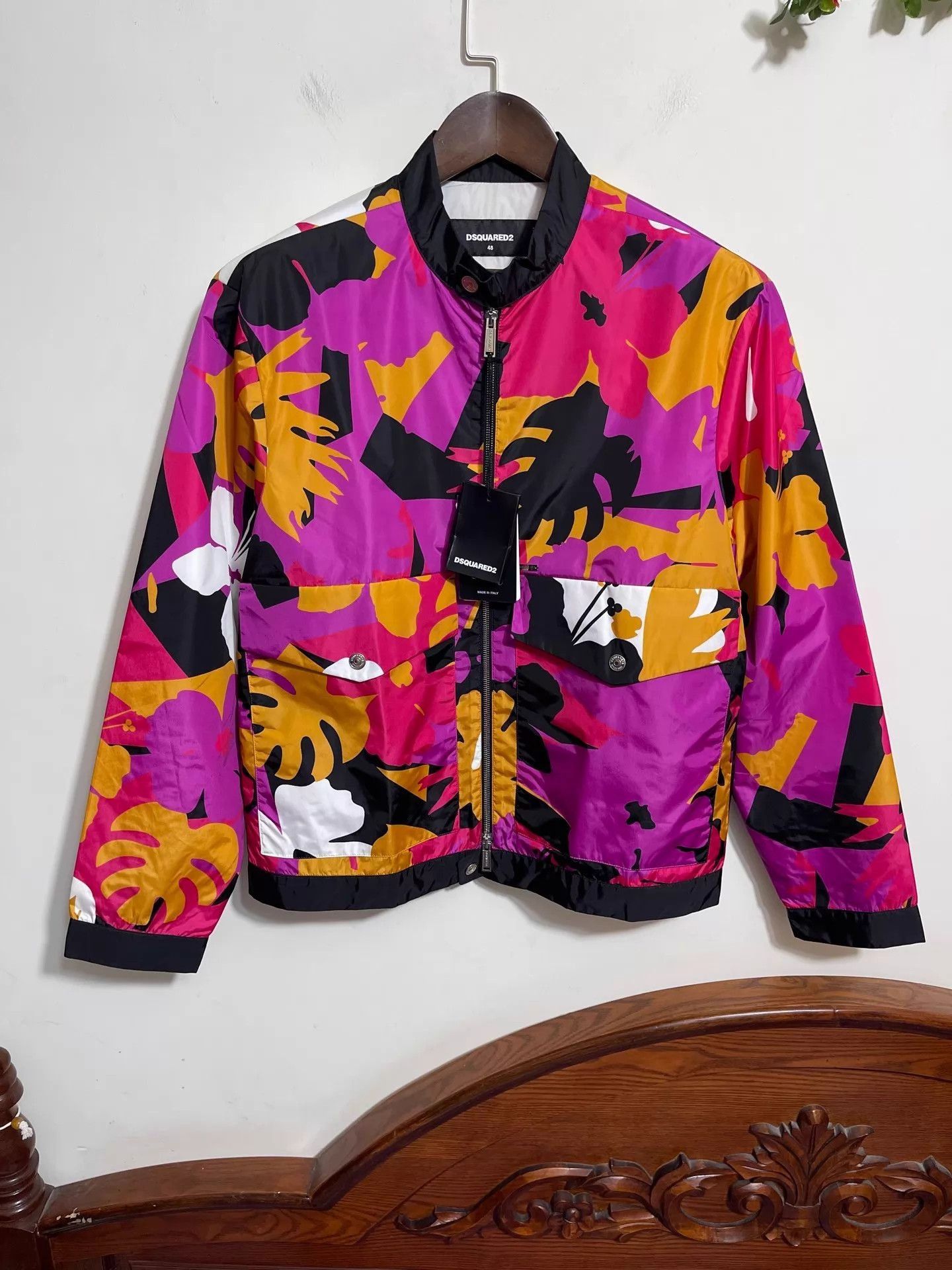 Dsquared2 Multi Color Floral Print Light Jacket Size US XXS / EU 40 - 1 Thumbnail