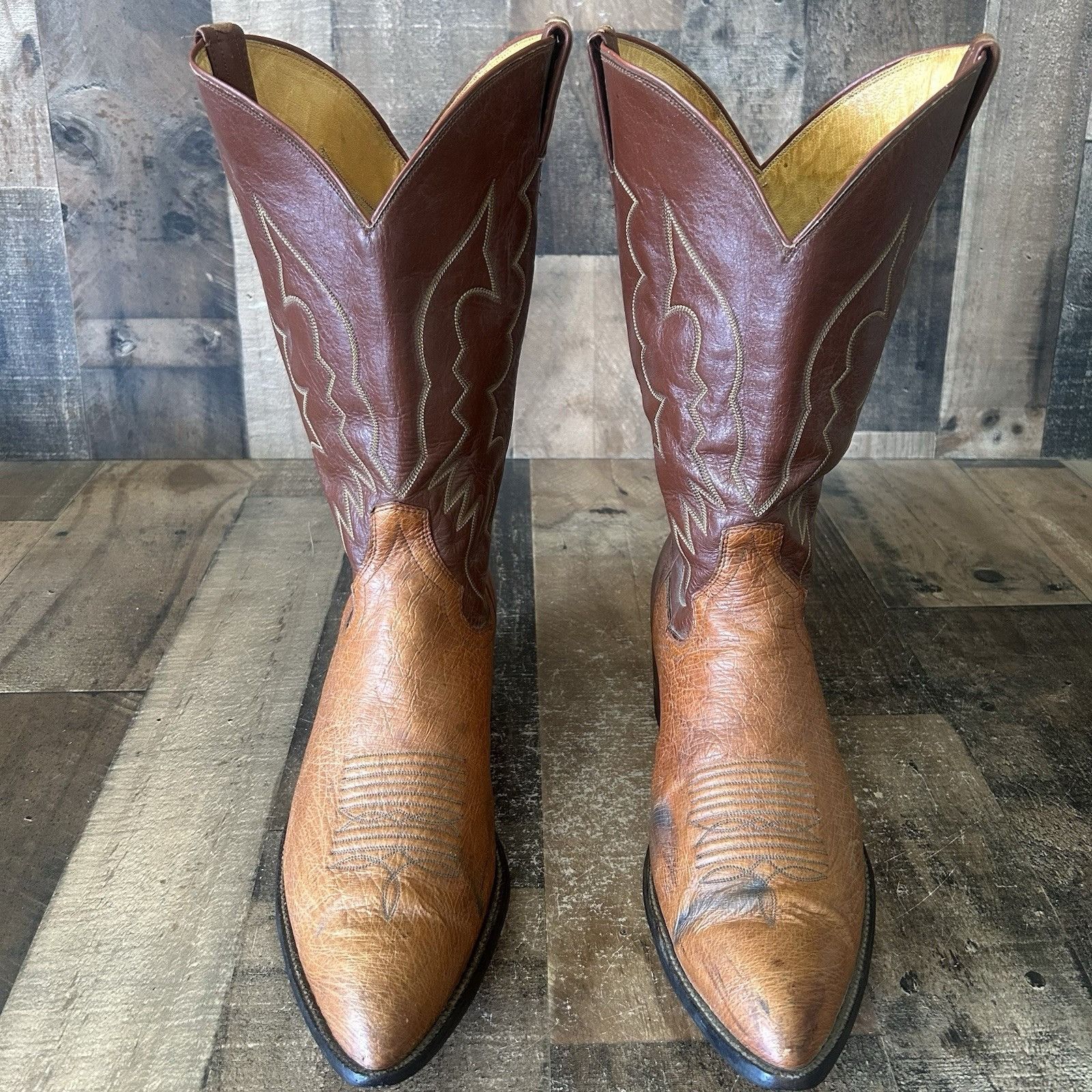 Panhandle Slim Panhandle Slim Vintage Smooth Ostrich Cowboy Boots Mens 12 D Size US 12 / EU 45 - 7 Thumbnail