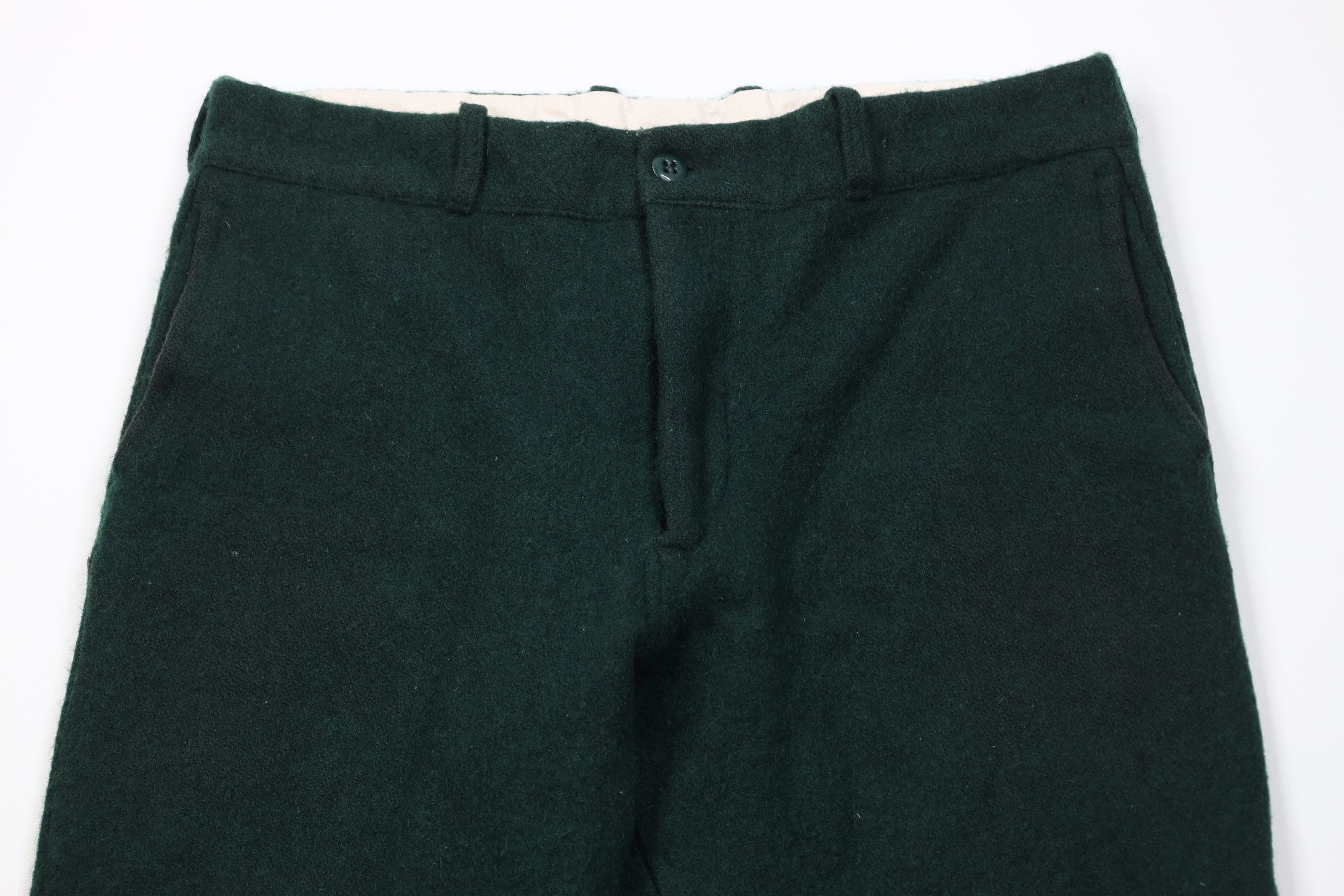 Vintage Vintage 70s Streetwear Wool Wide Leg Pants Green USA Size US 34 / EU 50 - 2 Thumbnail
