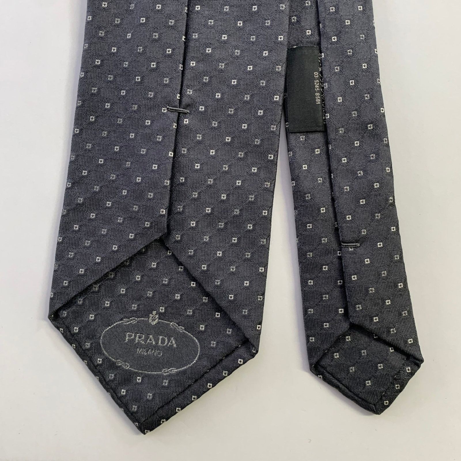 Prada PRADA Size One Size Grey White Diamond Tie Size ONE SIZE - 2 Thumbnail