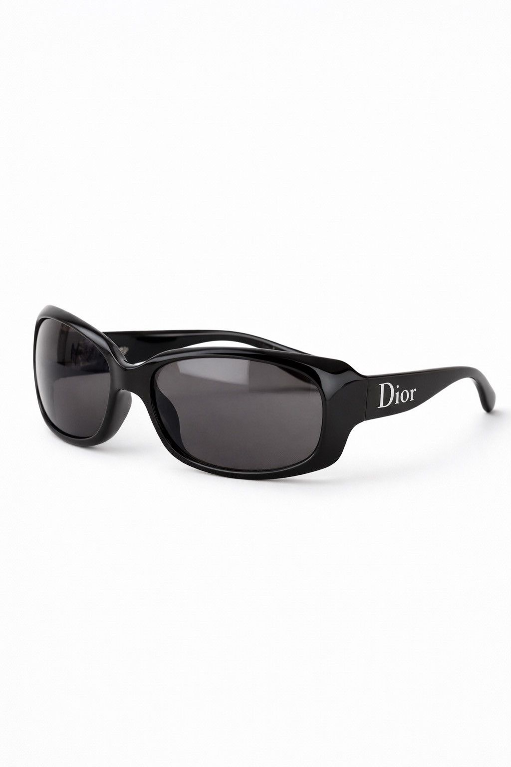 Dior Christian Dior Glossy 2 Black Oval Wrap Sunglasses 58-19 Size ONE SIZE - 1 Thumbnail