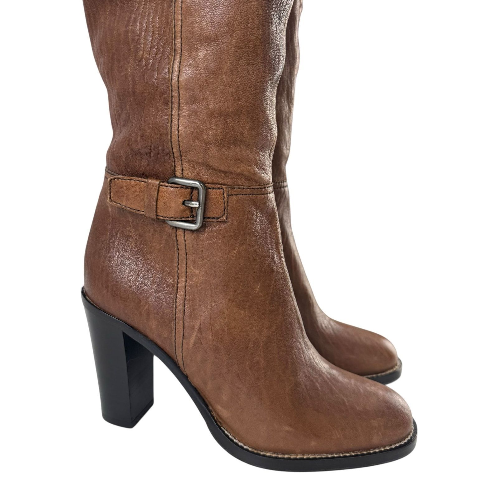 Miu Miu Miu Miu Leather & Shearling Knee-High Boots Size US 6 / IT 36 - 9 Thumbnail