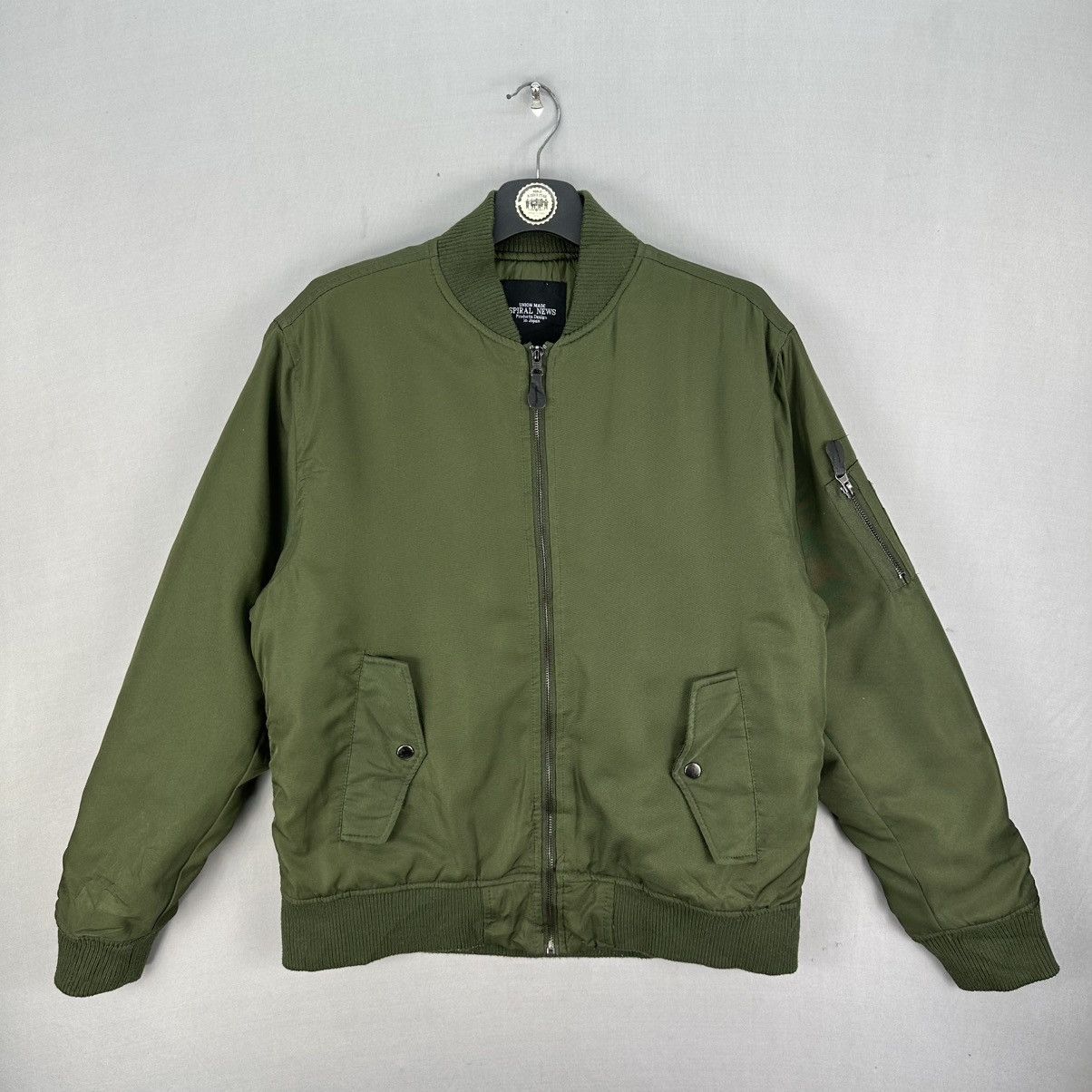 Union Made Spiral News Green MA-1 Bomber Jacket
