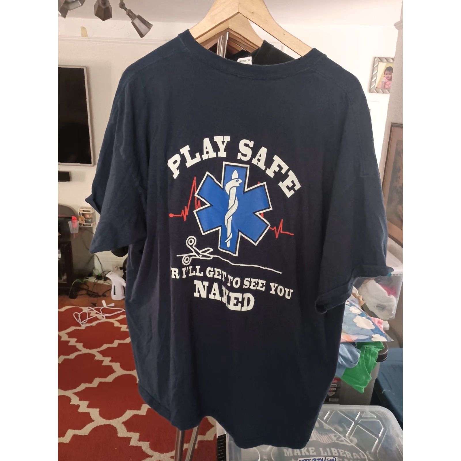 Gildan VINTAGE EMT Paramedic T-shirt Funny See You Naked EMS 2XL Mens Blue Gildan Stock 2XL EMS Funny See You Naked Size US XXL / EU 58 / 5 - 3 Thumbnail