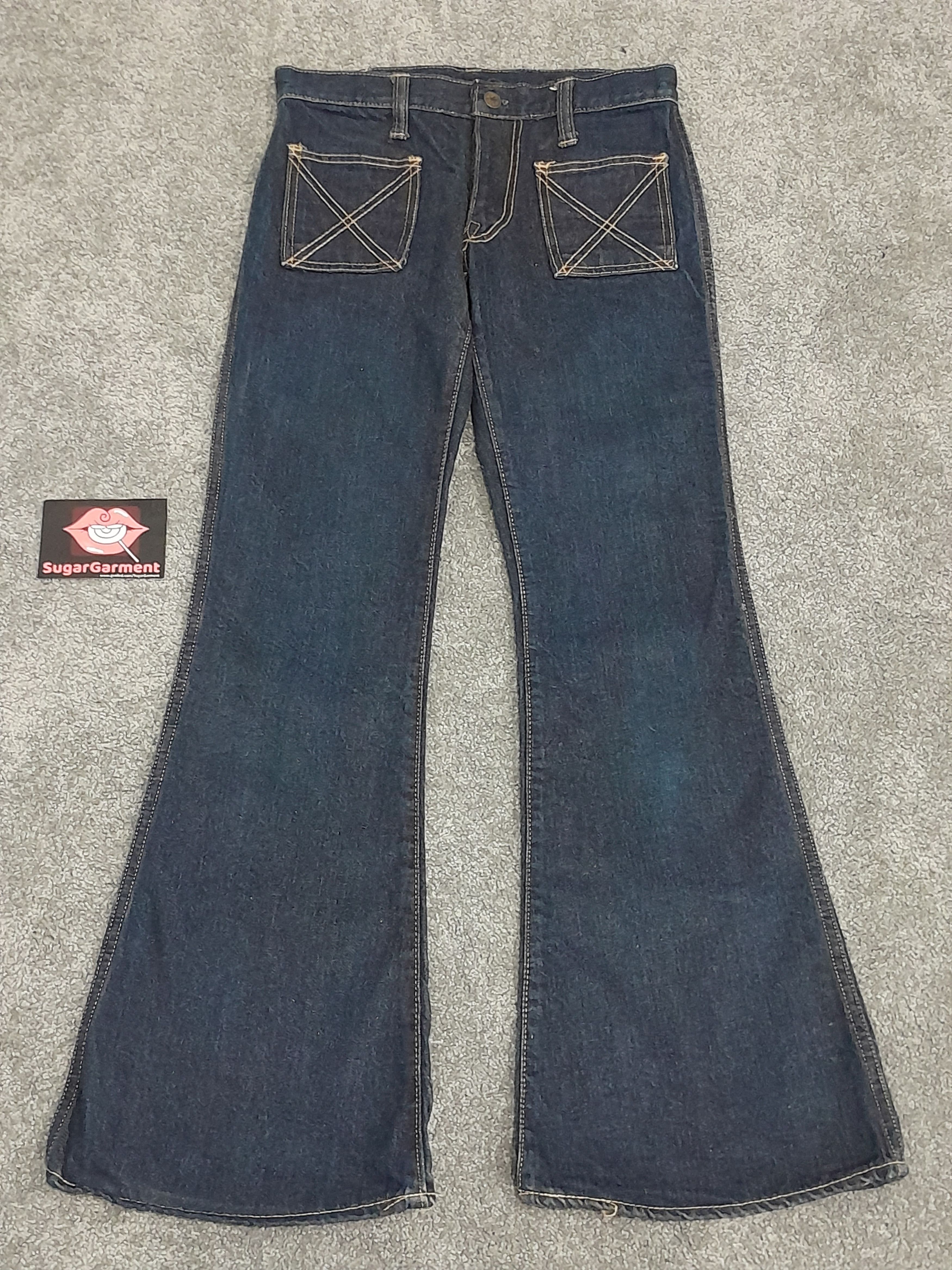 image of Distressed Denim x Vintage Japanese Jeans Flare Bell Bottom Scovill in Blue, Men's (Size 28)