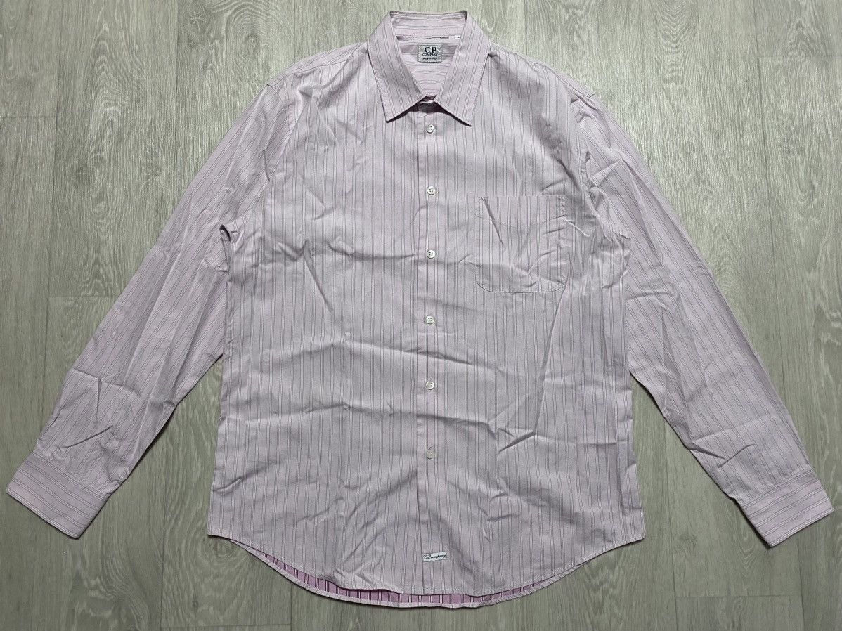 C.P. Company C.P. Company Vintage Pink Striped Long Sleeved Cotton Shirt Size US XL / EU 56 / 4 - 4 Thumbnail