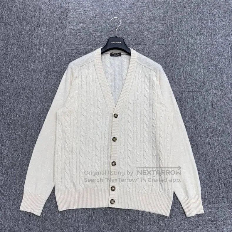 Loro Piana Cable Knit Cashmere Cardigan.