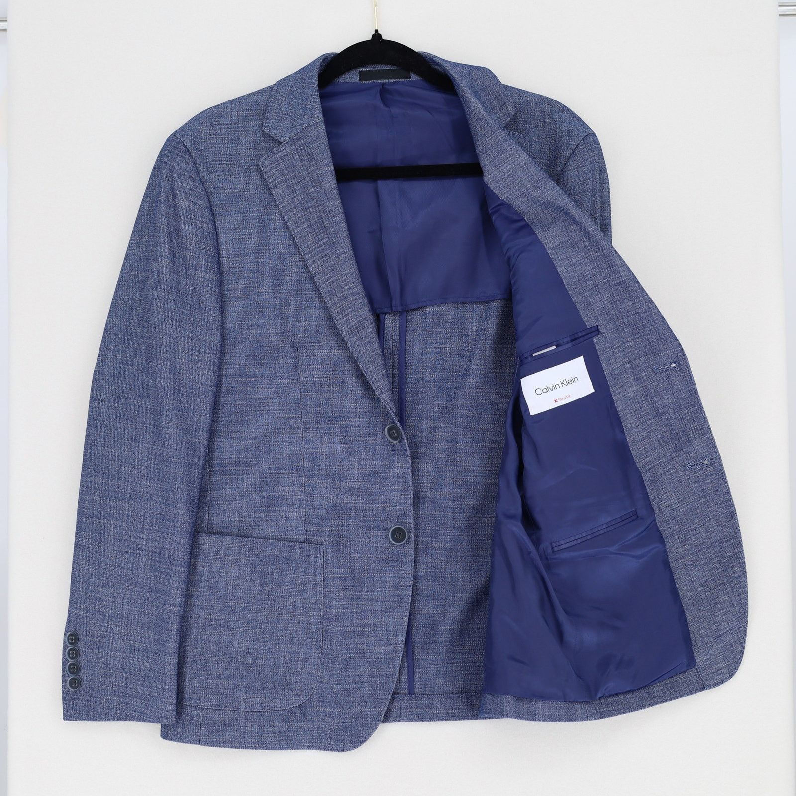 Calvin Klein Calvin Klein Men's Blue Soft Woven Slim Sport Coat Size 38S Size 38S - 3 Thumbnail