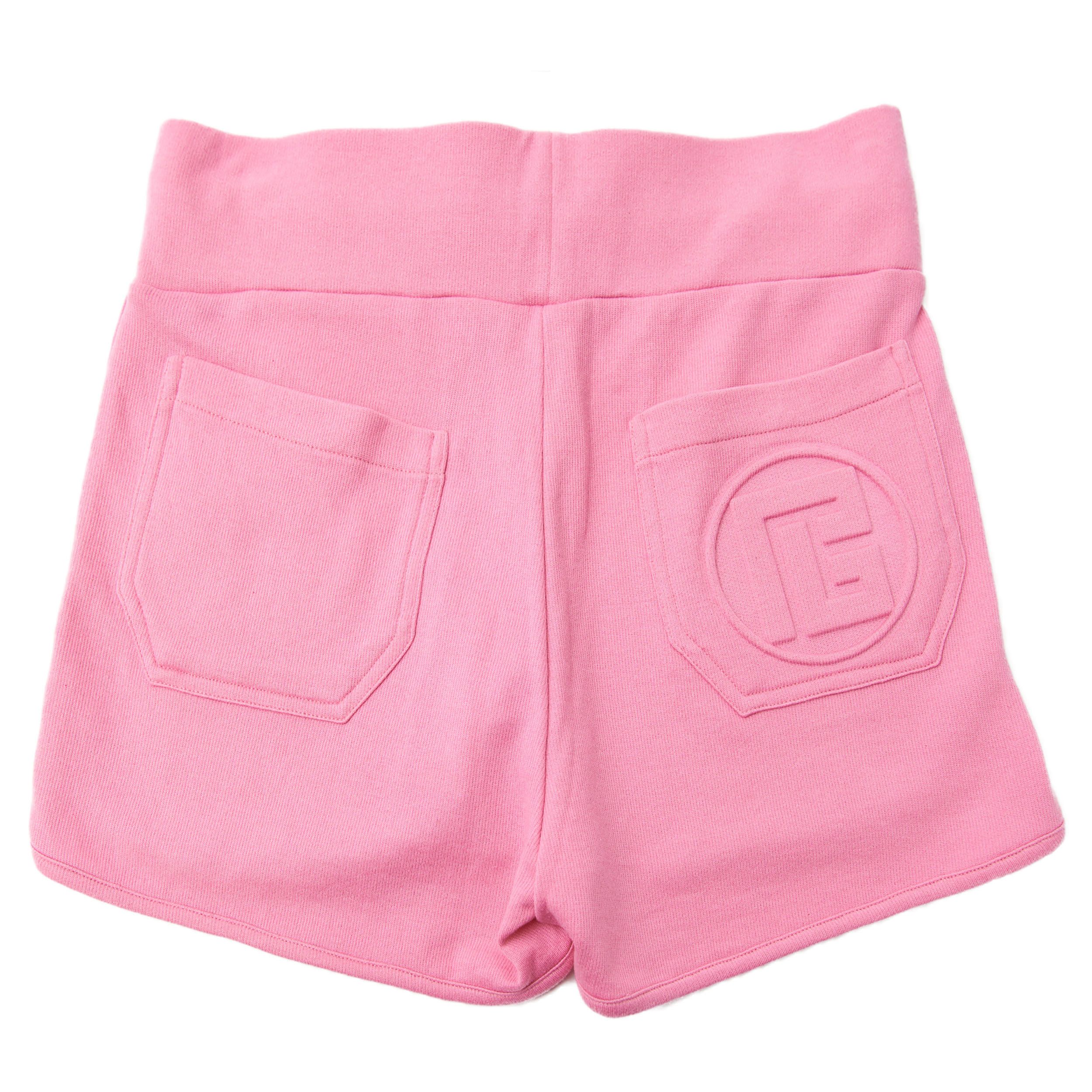 Balmain Light Pink Cashmere & Cotton Shorts With Monogram Logo Size 28" / US 6 / IT 42 - 2 Thumbnail