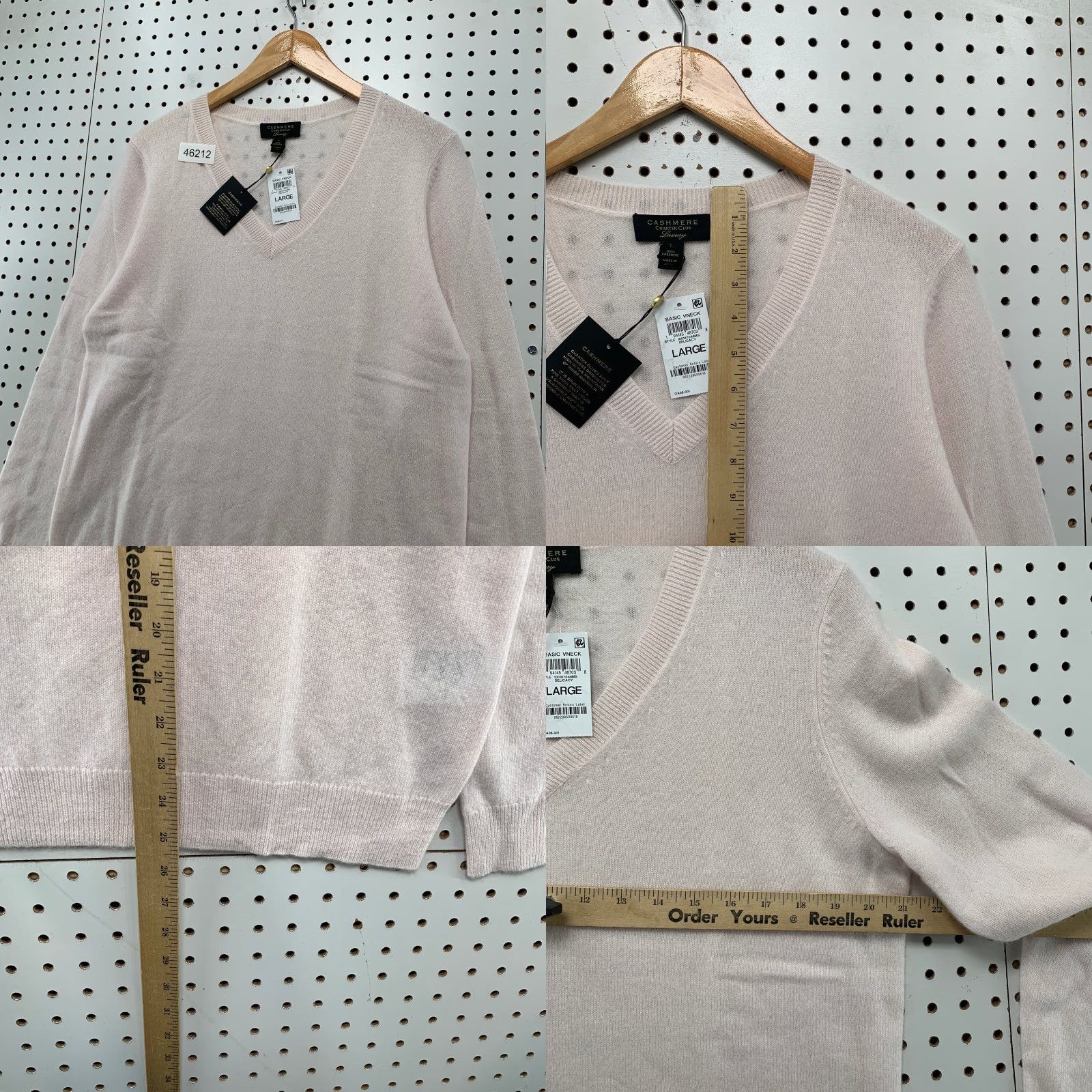 Charter Club Charter Club Sweater Womens Large Pink V Neck 100% Cashmere NEW Luxury NWT Size L / US 10 / IT 46 - 8 Thumbnail