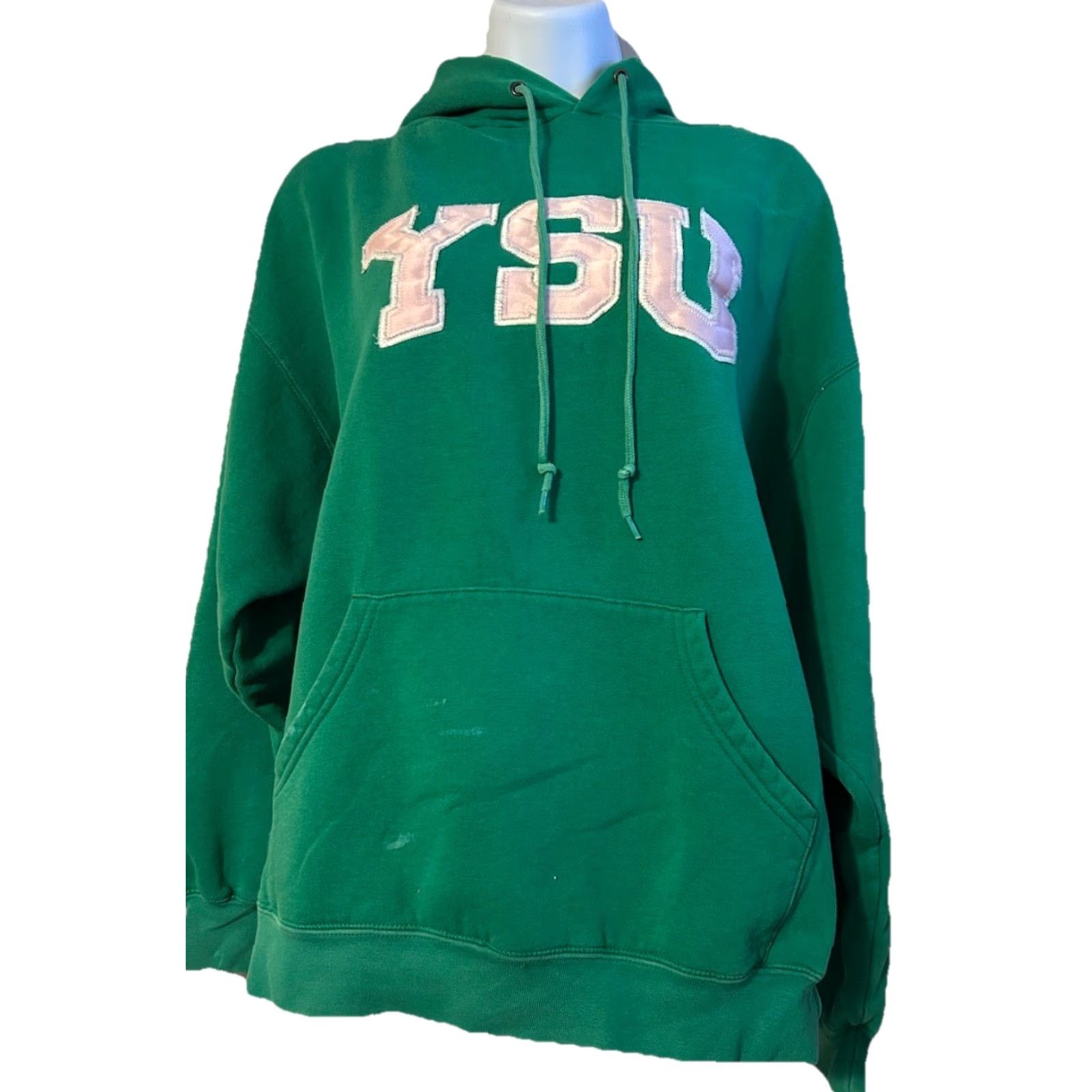 Jansport VTG Jansport Youngstown State University Hoodie Woman Large Green Pink YSU Kangaroo Pocket Stitched Pullover Fleece Size L / US 10 / IT 46 - 2 Thumbnail