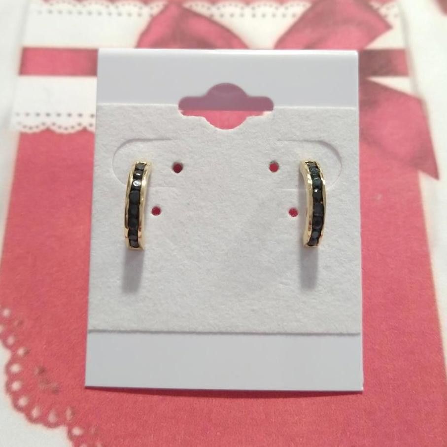 Designer Yellow Gold On 925 Sterling Silver C- Hoop Earrings Signed Size ONE SIZE - 2 Thumbnail