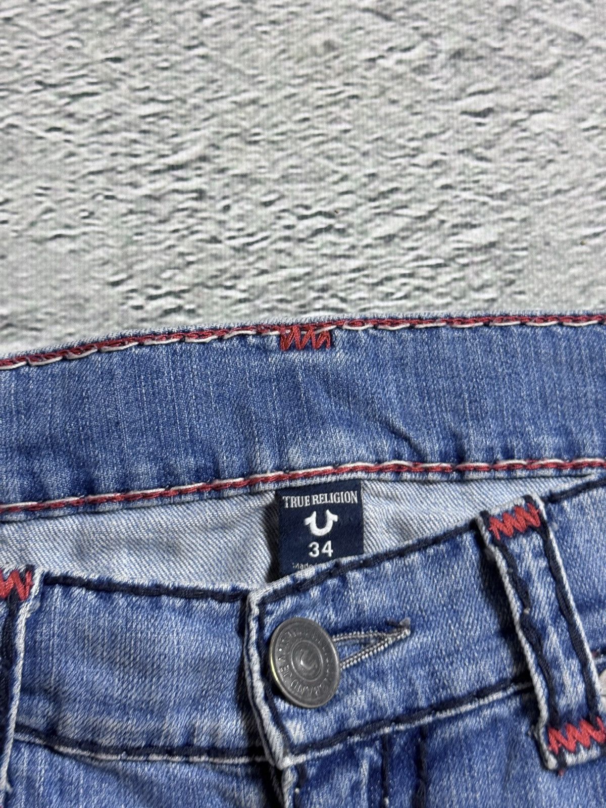 True Religion True Religion blue jeans red thick stitching Y2K studded Size US 34 / EU 50 - 4 Thumbnail