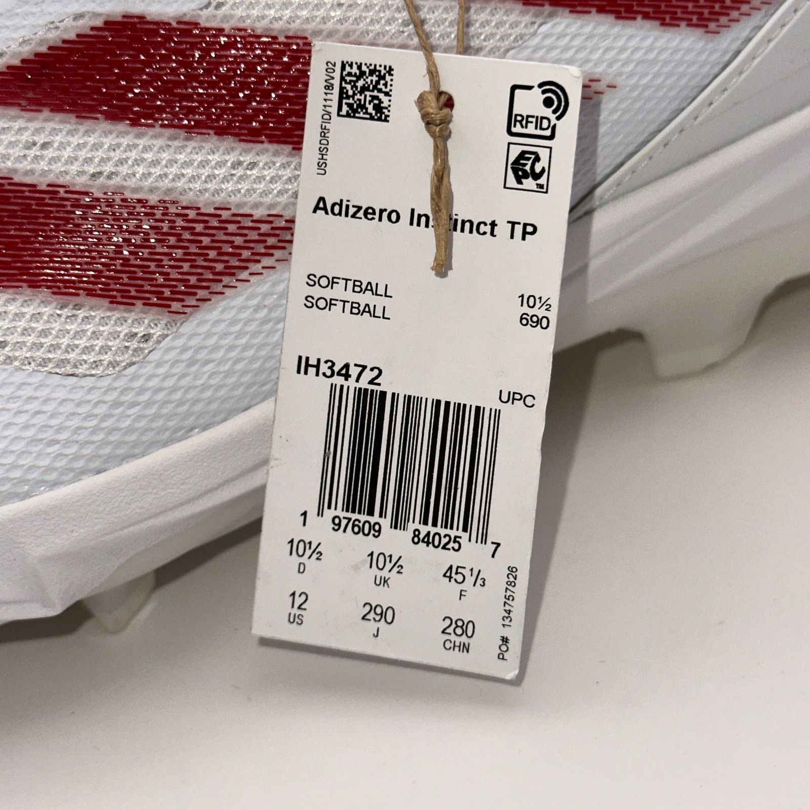 Adidas Adidas Adizero Instinct TP IH3472 White/Red Size 12 Size US 12 / EU 45 - 10 Thumbnail