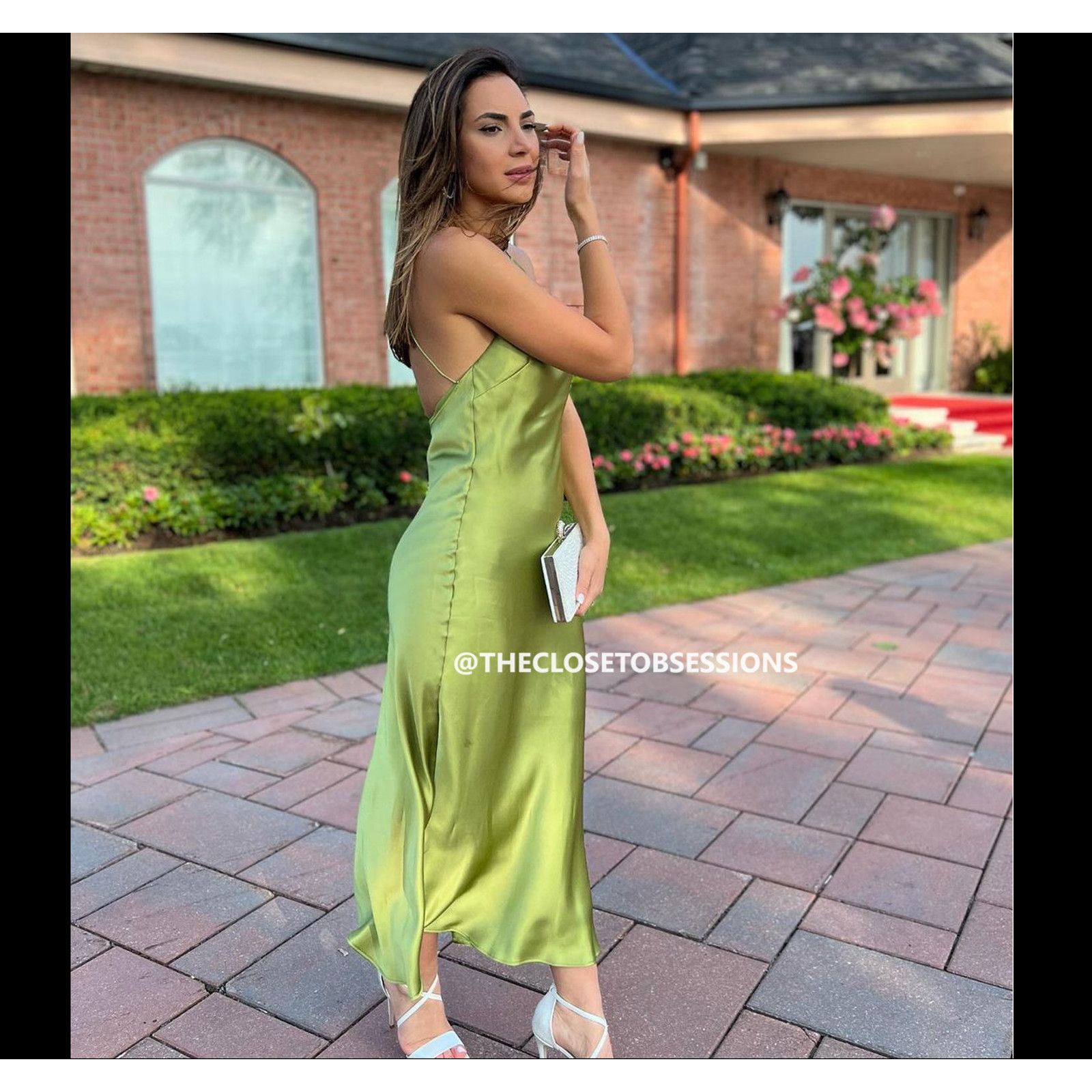 pink and green midi dress Pink Floral Printed Puff Sleeve Midi Dress – Madida Clothing
