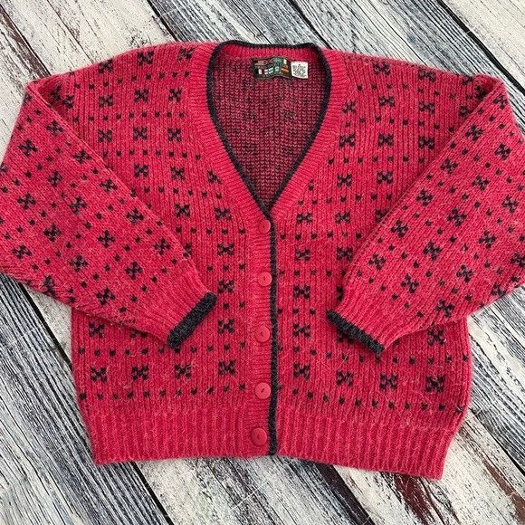 Vintage Vintage 80’s Paris Sports Club Chunky Knit Pink Oversized Ca Size M / US 6-8 / IT 42-44 - 2 Thumbnail
