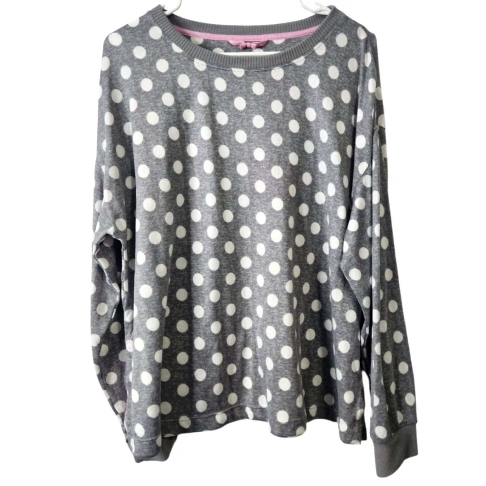 Vintage Kate Spade Womens XL Pajama Set Long Sleeve Shirt Pants Polka Dot Gray Size XL / US 12-14 / IT 48-50 - 2 Thumbnail