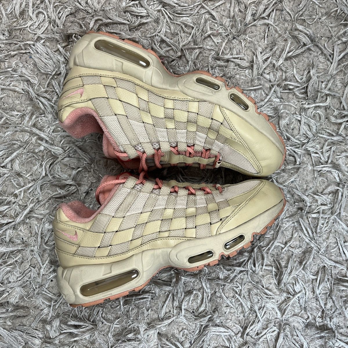 Nike Nike Air Max 95 ID Beige Pink drill Swag Y2k Sport Size US 9.5 / EU 42-43 - 6 Thumbnail