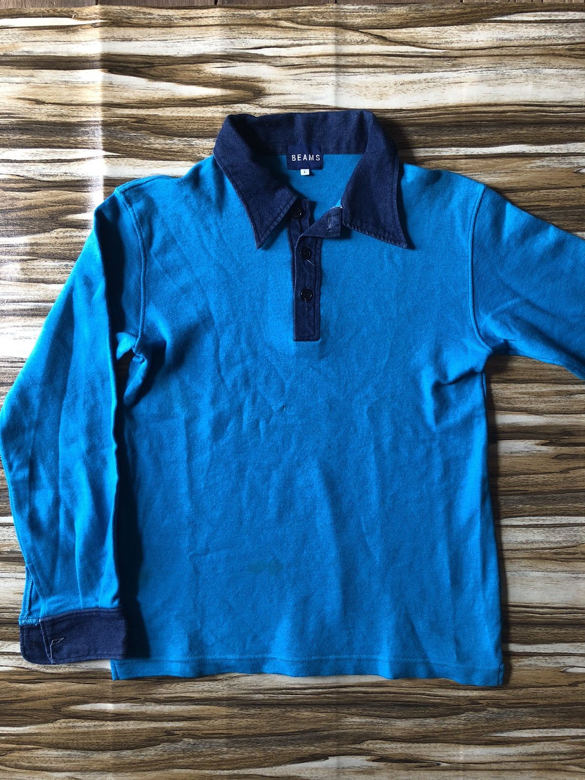 Beams Japan Beams Japan Polo shirt L/S hybrid denim Size US L / EU 52-54 / 3 - 1 Thumbnail