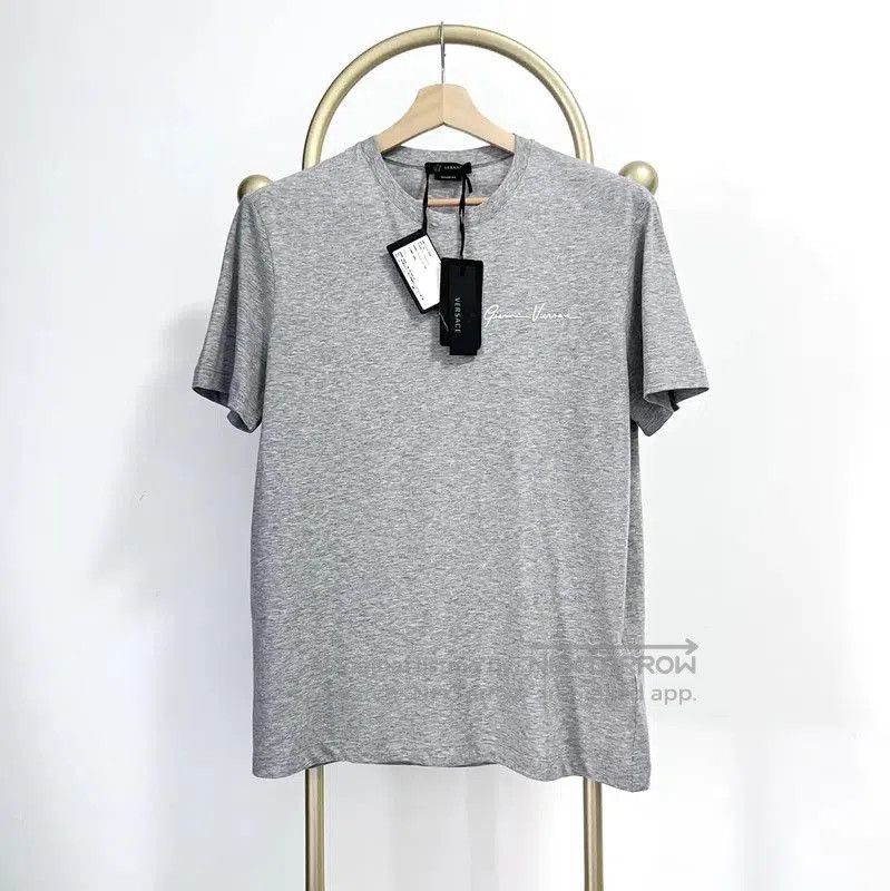 Versace Versace Gray Cotton Embroidered Short Sleeve T-Shirt . Size US L / EU 52-54 / 3 - 1 Thumbnail
