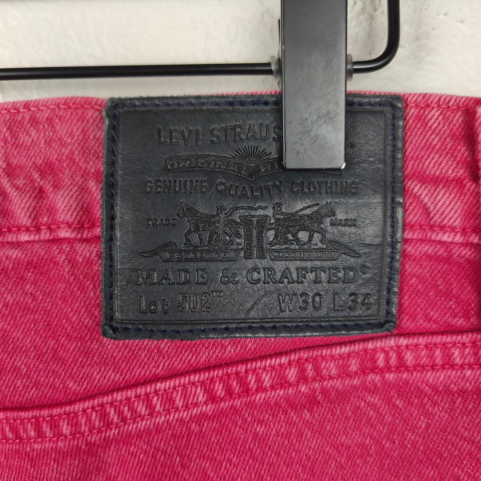 Levi's Levi's Made and Crafted 502 Jeans Mens 30x34 Red Pink Pink Size US 30 / EU 46 - 7 Thumbnail