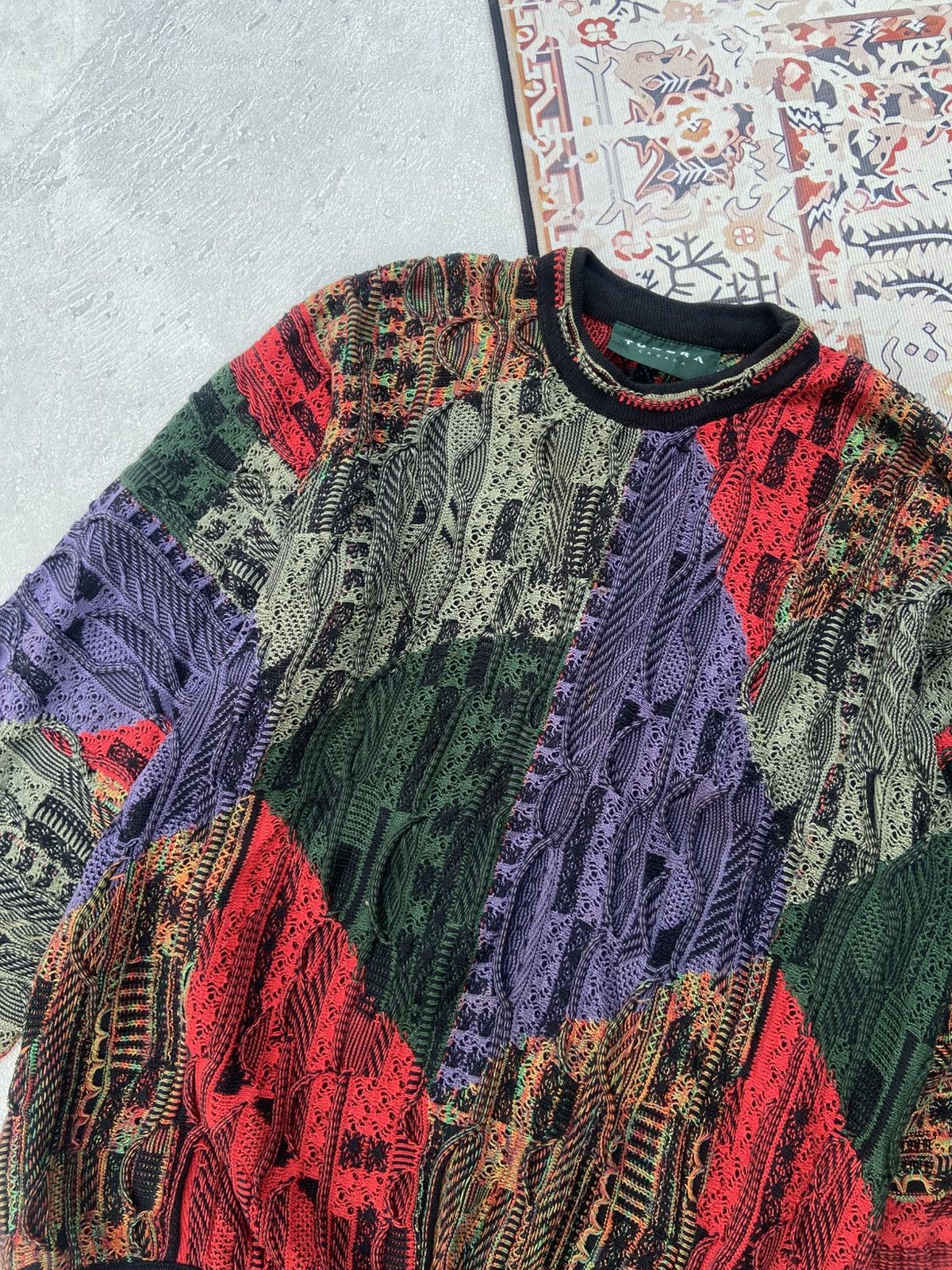 Tundra Canada Rare Tundra Knit COOGI 3D Cable Archive Sweater Size US XL / EU 56 / 4 - 3 Thumbnail