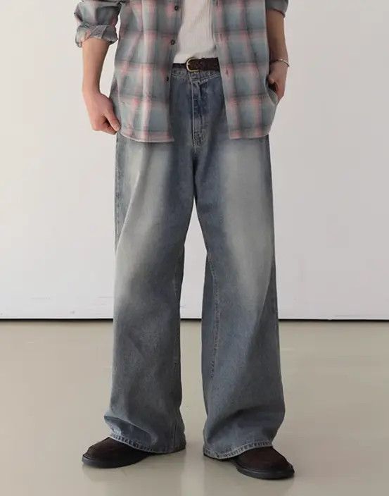 Japanese Brand Haseki x Hino Distressed washed men's trendy straight jeans Size US 32 / EU 48 - 2 Thumbnail