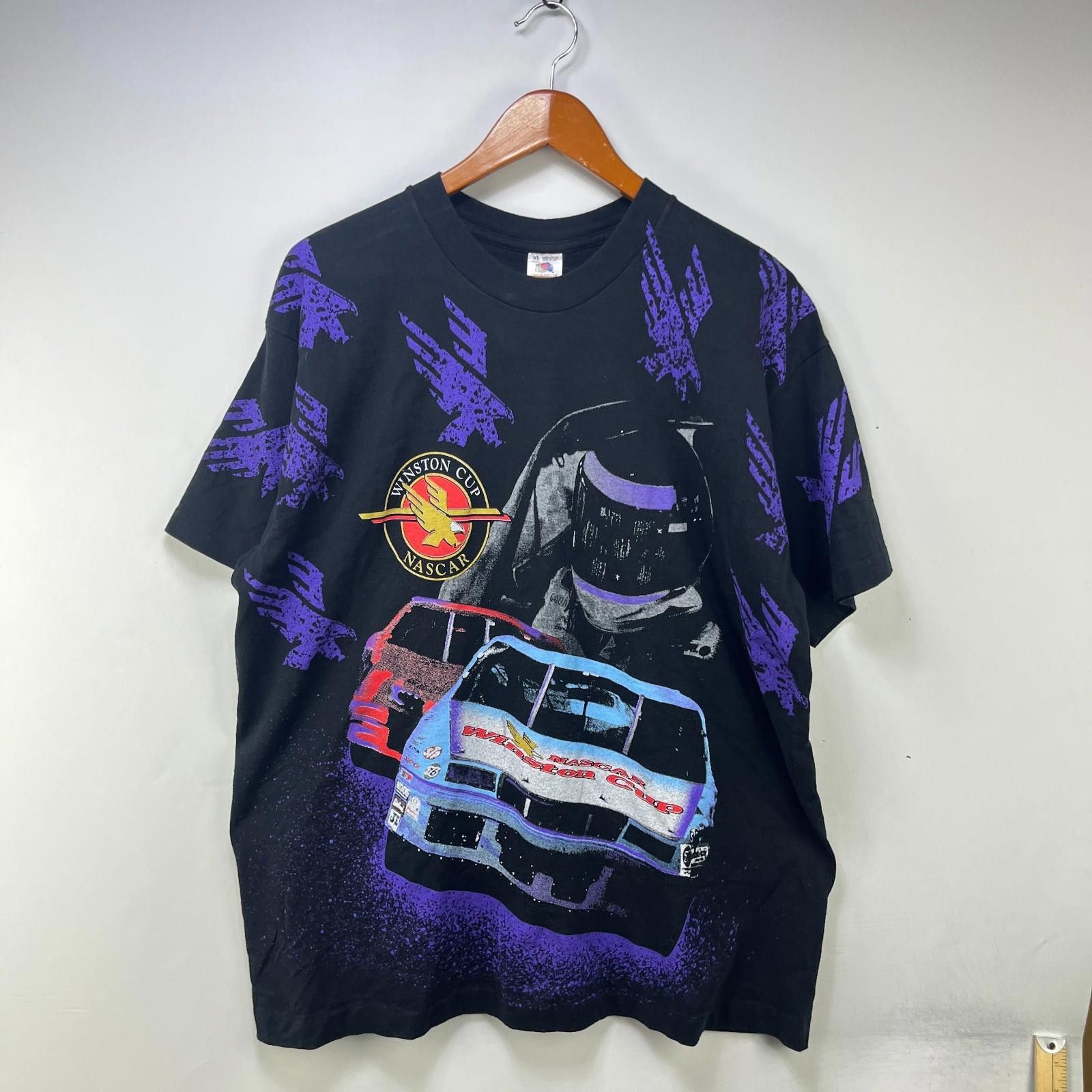Vintage Vintage 90s NASCAR All Over Print Winston Cup T Shirt XL Size US XL / EU 56 / 4 - 1 Thumbnail