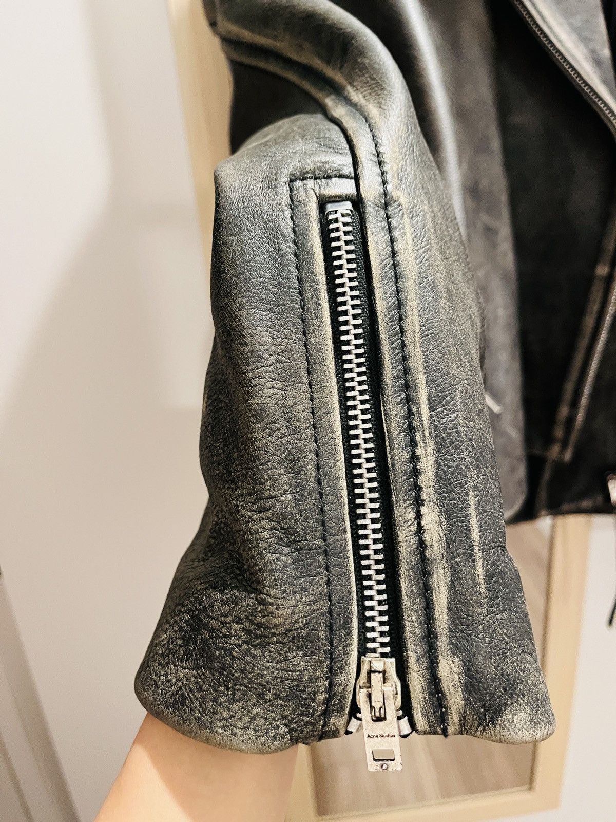 Acne Studios Acne Studios Faded-Effect leather jacket-black Size XS / US 0-2 / IT 36-38 - 14 Thumbnail