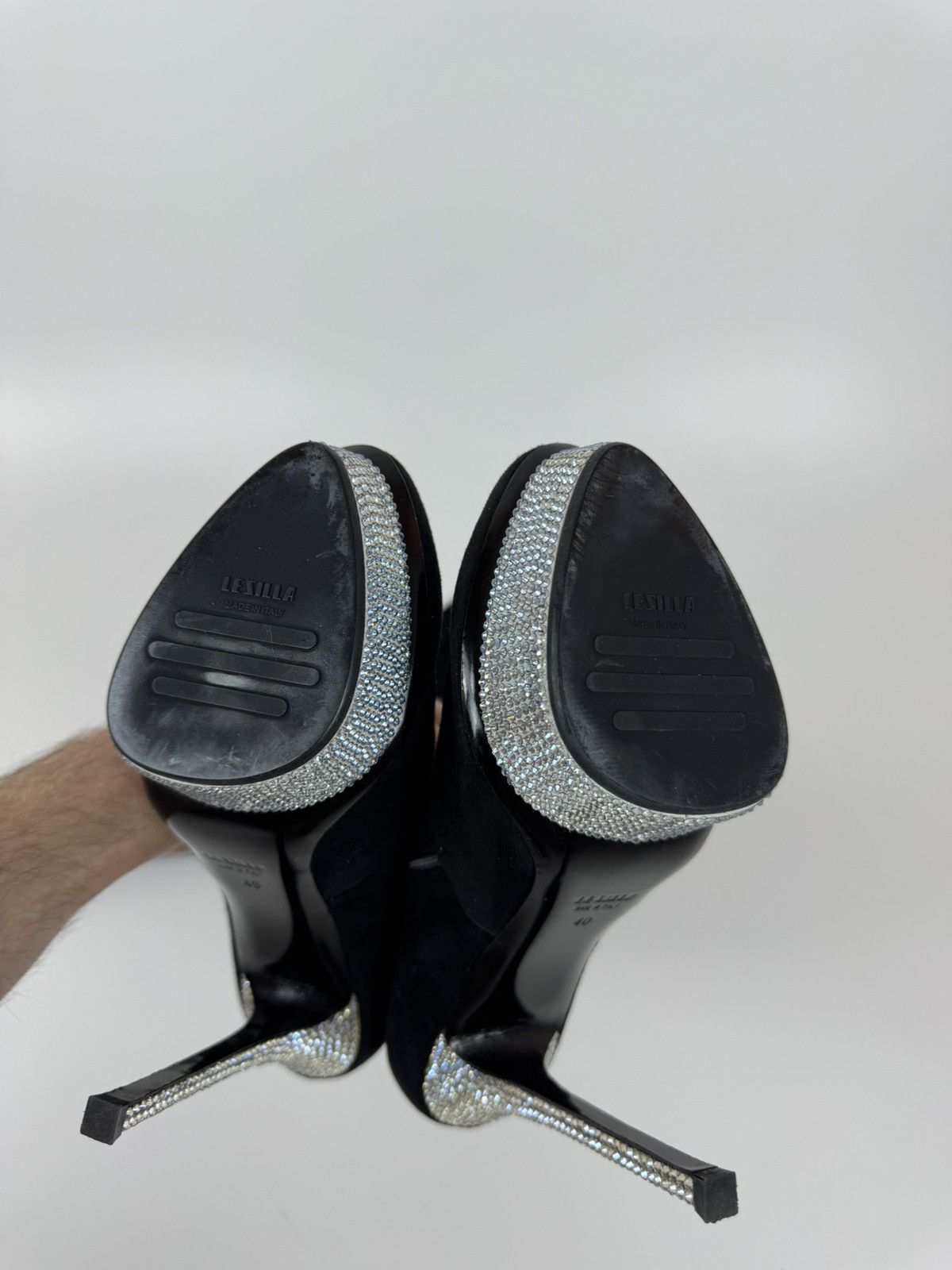 Le Silla LE SILLA HIGH HEEL BLACK SUEDE OVER THE KNEE Crystal BOOTs Size US 10 / IT 40 - 9 Thumbnail