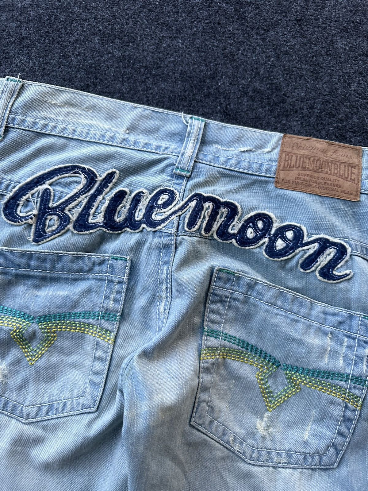 Blue Blue Japan 90s Bluemoon Surf Distressed Vintage Denim D232 Size US 29 - 4 Thumbnail