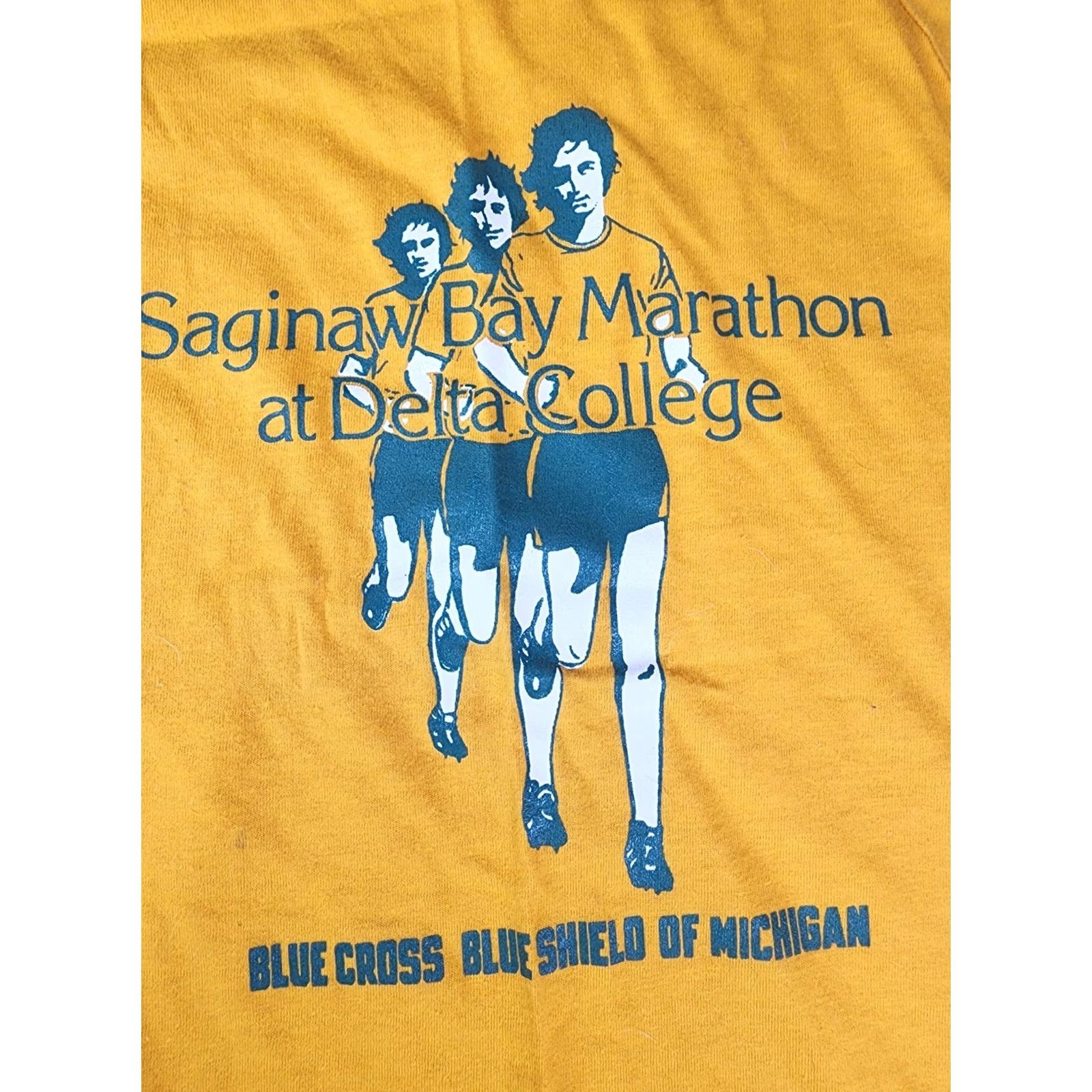 Delta VINTAGE Saginaw Bay Marathon Delta College Shirt Michigan Small Shirt Men White 80s Crew Neck Short Sleeve T-Shirt Boys Girls Mens Womens Size US S / EU 44-46 / 1 - 2 Thumbnail