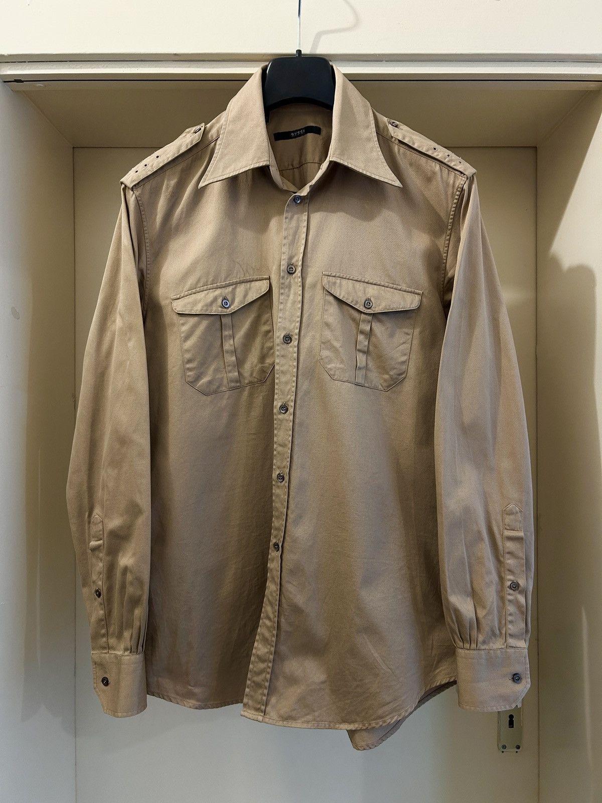 2000s dress shirt Vintage 2000s Y2K Men's Striped White Blue & Yellow Collared Button Up   Thee Cultivator