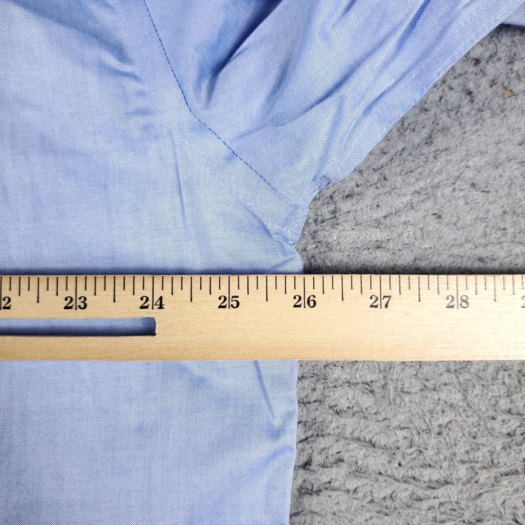 Tommy Hilfiger Tommy Hilfiger Dress Shirt Mens 17 Blue Button-Down Long Sleeve Size 46R - 5 Thumbnail