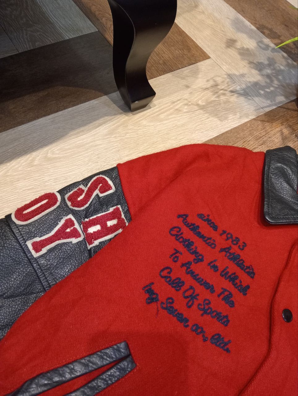 Japanese Brand VINTAGE POSHBOY PATCHES VARSITY JACKET Size US L / EU 52-54 / 3 - 7 Thumbnail