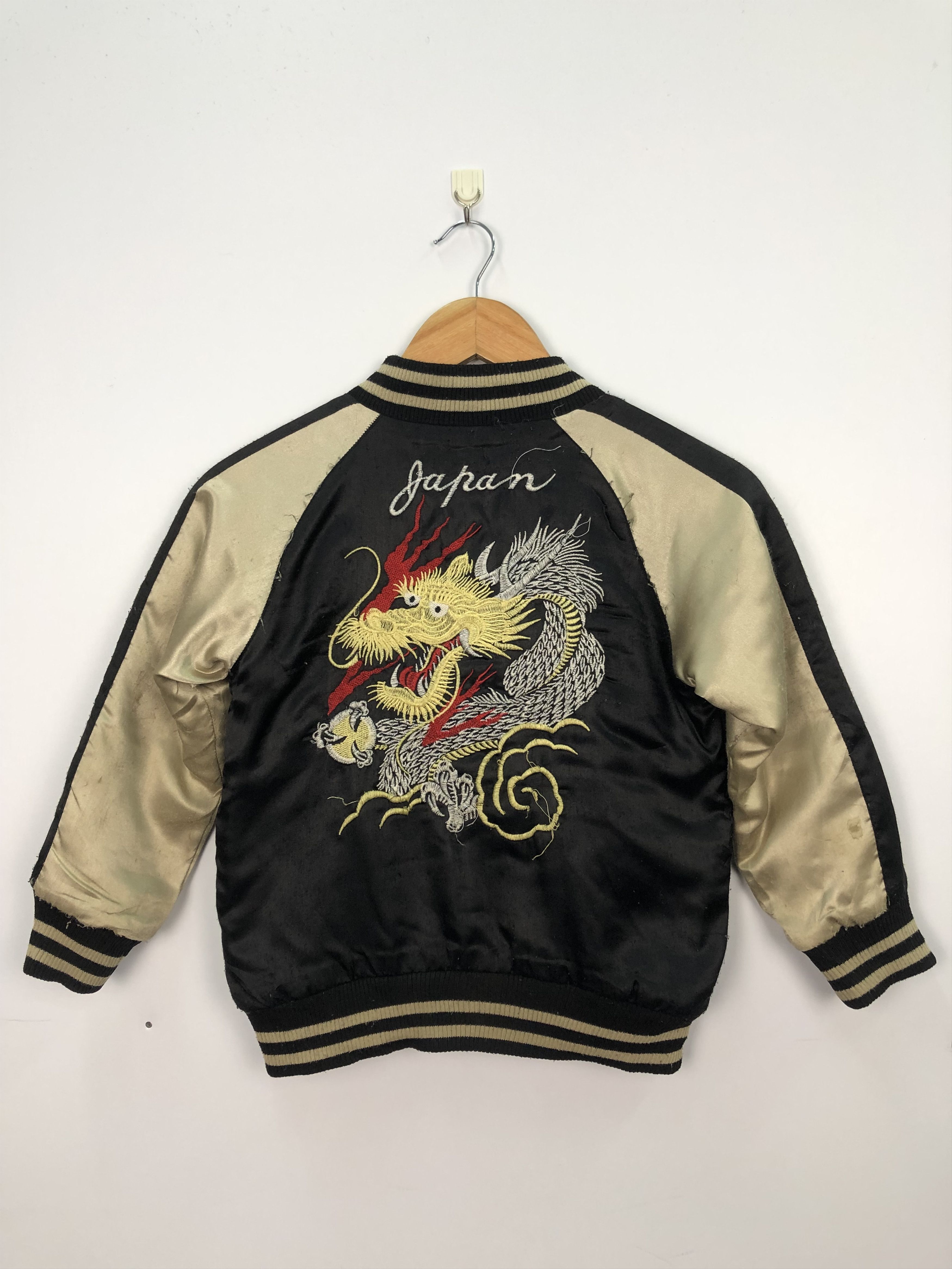 Vintage Vintage Sukajan Jacket Kids Japanese Dragon J0116 Size US XXS / EU 40 - 1 Thumbnail